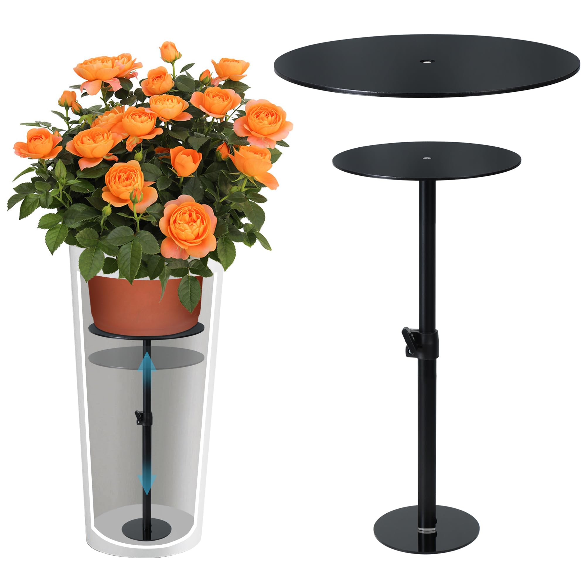Adjustable Plant Risers for Inside Pots, 11-20" Rise Planter Insert Filler for Large Pots, Plant Lift Inserts Pot Risers for Indoor Outdoor Tall Taper Planter Container (6" 8" 10" Base Top, Set of 1)