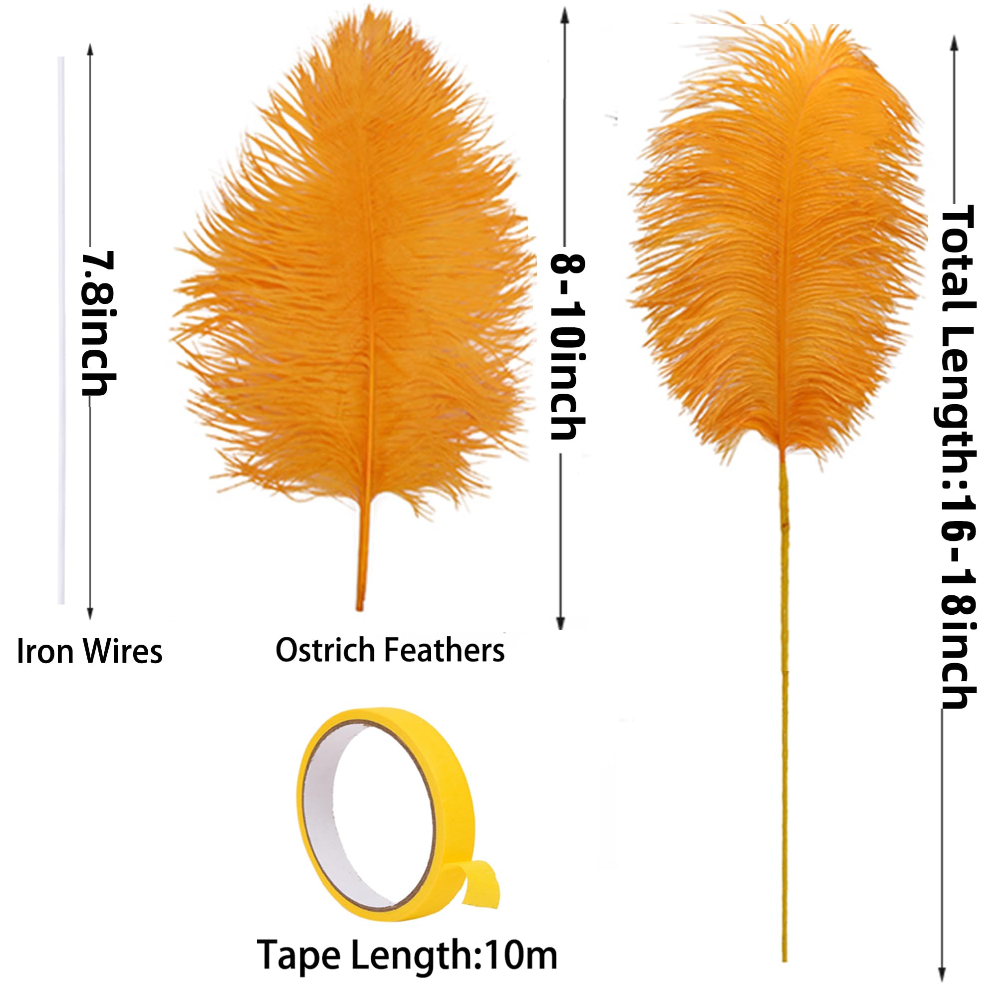 Ballinger Black Ostrich Feathers Bulk - Making Kit 12Pcs 16-18inch Large Ostrich Feathers for Floral Arrangement, Vase, Wedding Party Centerpieces and Halloween Home Decor