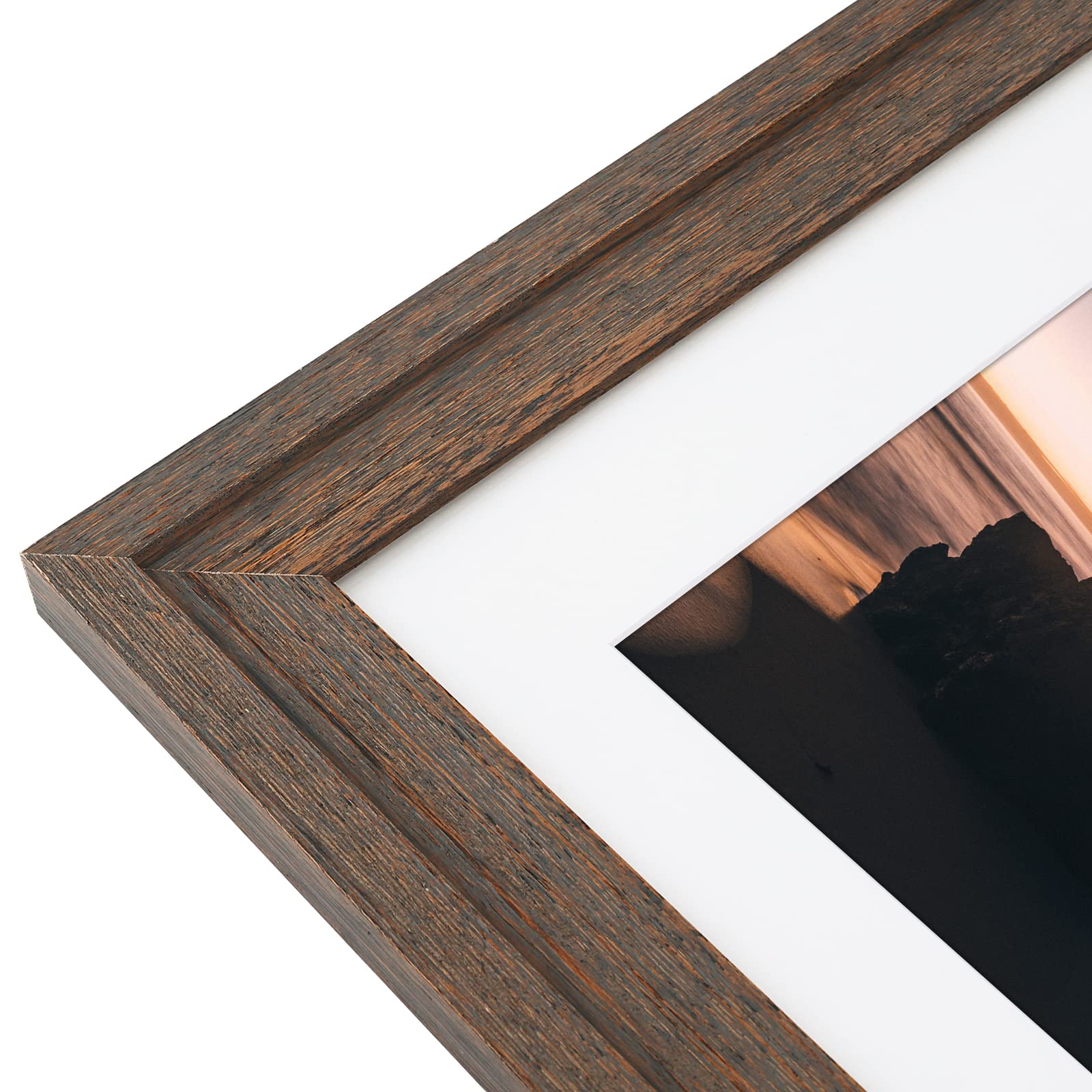 Golden State Art, 13x19 Picture Frame - Displays 11x17 Photo with Mat or 13x19 Without Mat, Wide Moulding Solid Wood Frame for Wall Display, Black