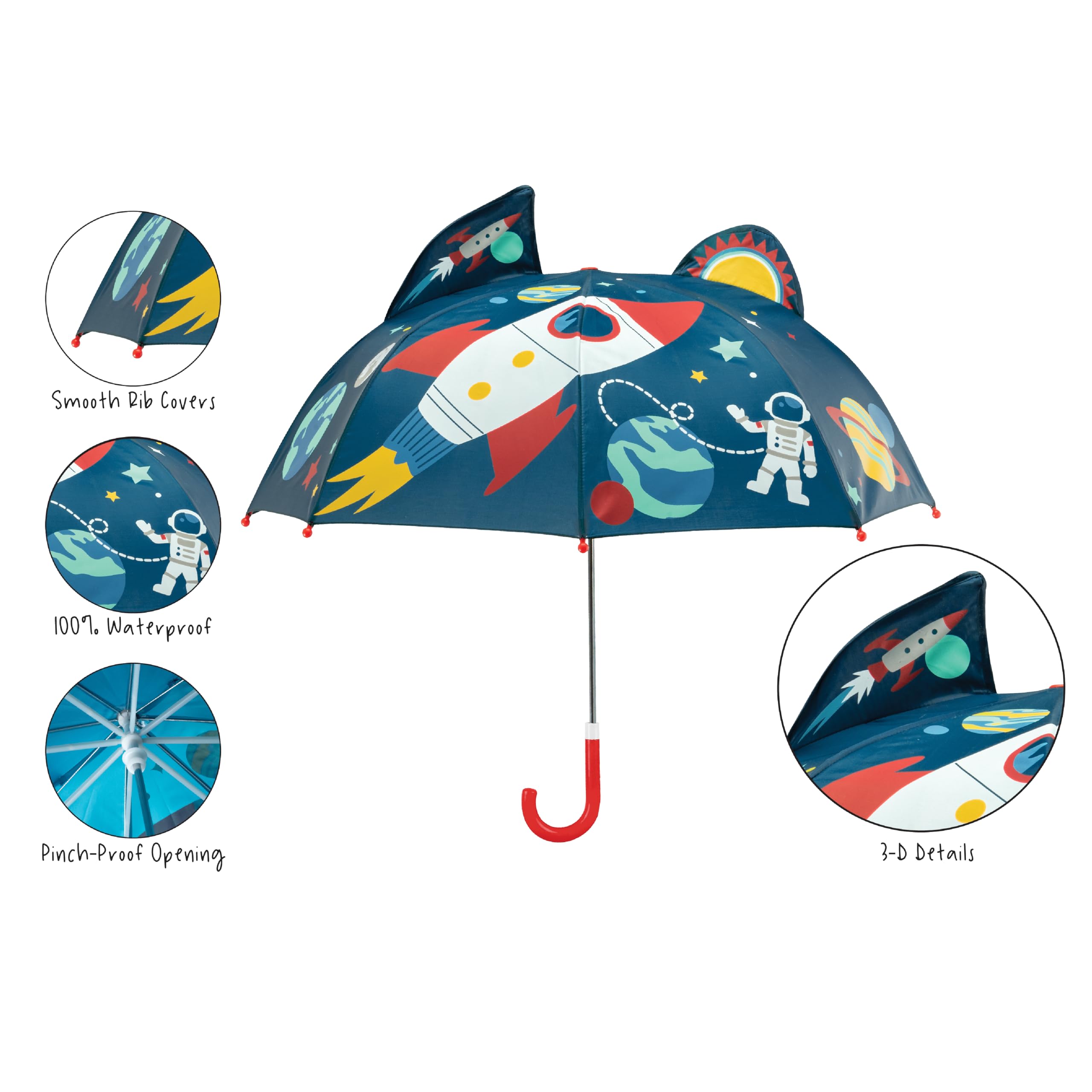 Stephen Joseph, 3D Pop Up Kids Umbrella, Cute Animals & Toddler Rain Umbrella Lightweight Easy Grip Handle for Boys Girls Ages 3-8