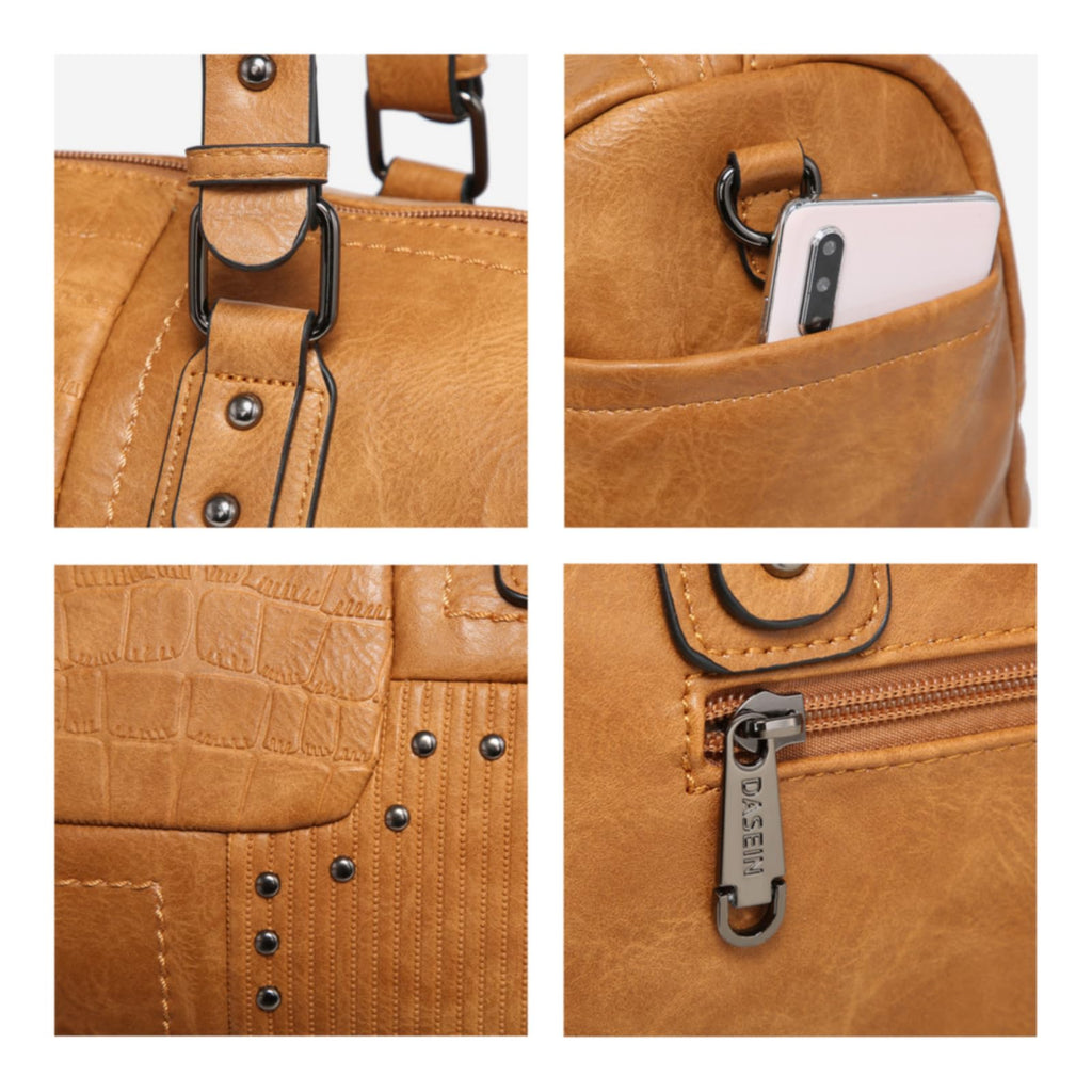Dasein Women Soft Vegan Leather Barrel Bags Large Hobo Top Handle Work Totes Satchel Handbags Shoulder Purse