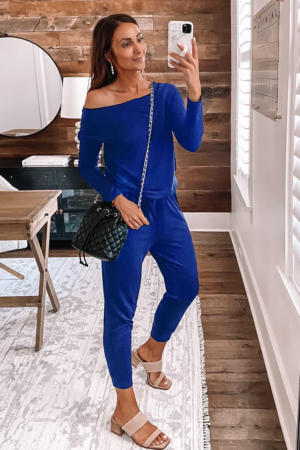 PRETTYGARDEN Jumpsuits for Women Casual 2026 Fall Long Sleeve Off Shoulder Rompers One Piece Travel Outfits Fashion Clothing