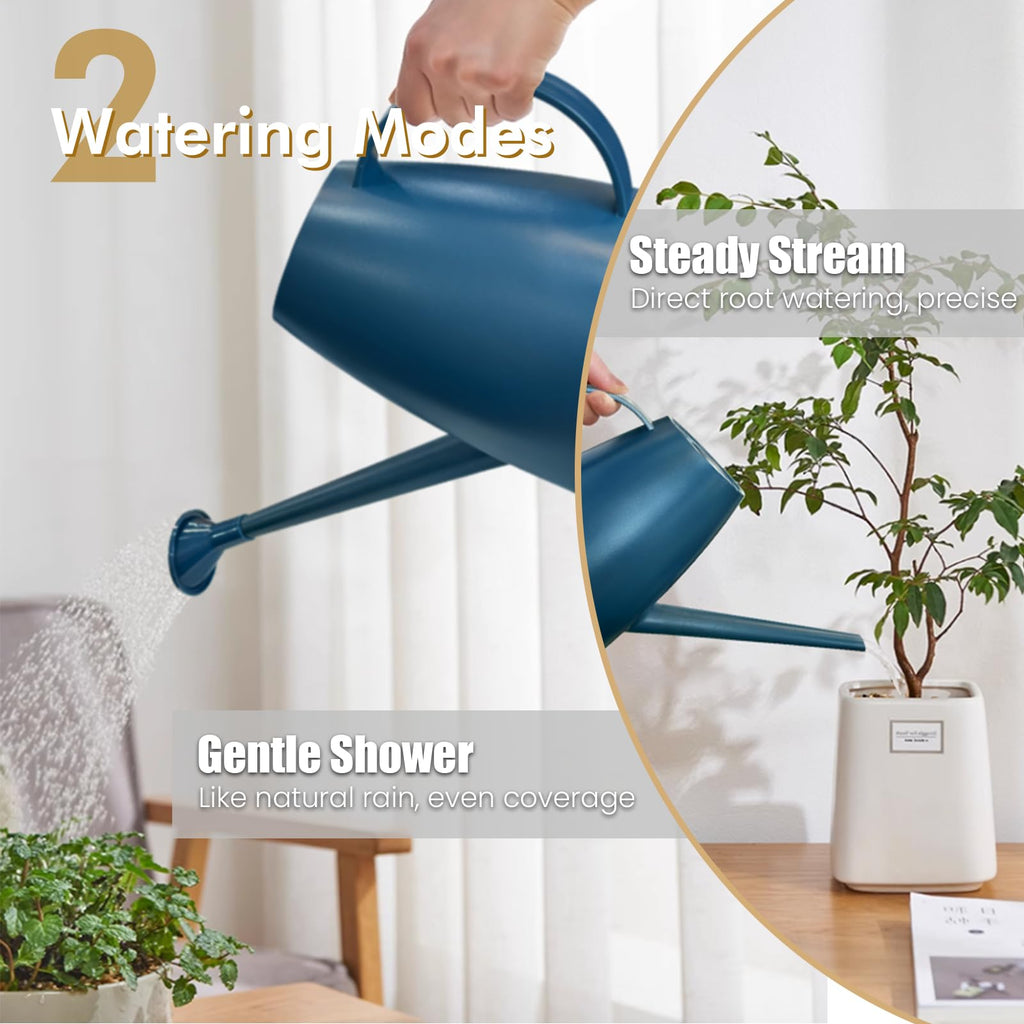60 oz Watering Can for Indoor Plants, Small Plastic Watering Cans with Removable Nozzle, Long Spout Indoor Water Can for House Plants, Garden Flowers (1.8L 1/2 Gal)