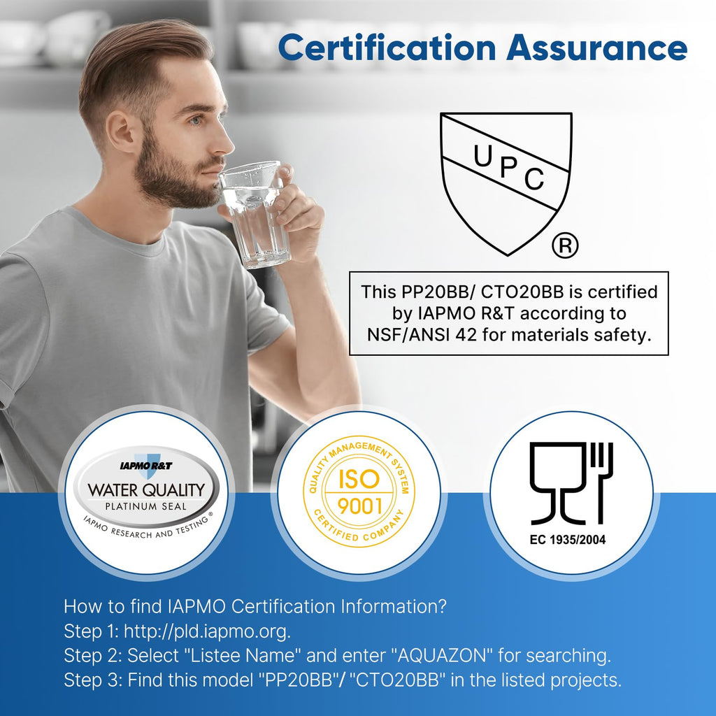 PUREPLUS 5 Micron 20"x4.5" Whole House Water Filter Cartridge Combo Kit with Sediment and Activated Carbon Block Filter - Replacement for FPMB5-20, AP810-2, FC25B, EPM-20BB, 2 PACK