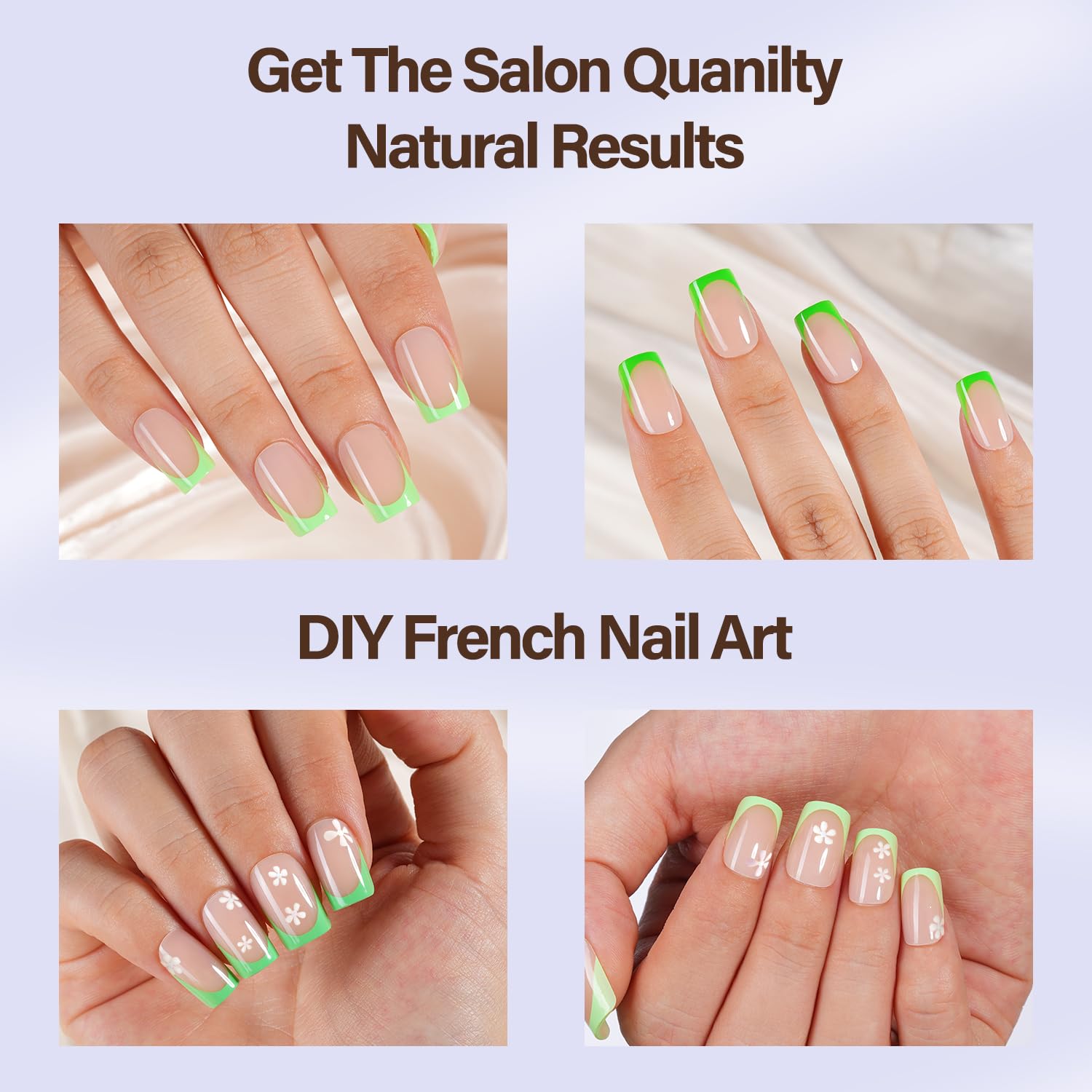 Misssix XBASICTIPS French Tip Press On Nails, 300Pcs French Gel Nail Tips Long Square, Soft Gel Pre-shaped No Need to File 3 in 1 Tips, Fake Nails for Nail Art DIY Extension Designs 15 Sizes