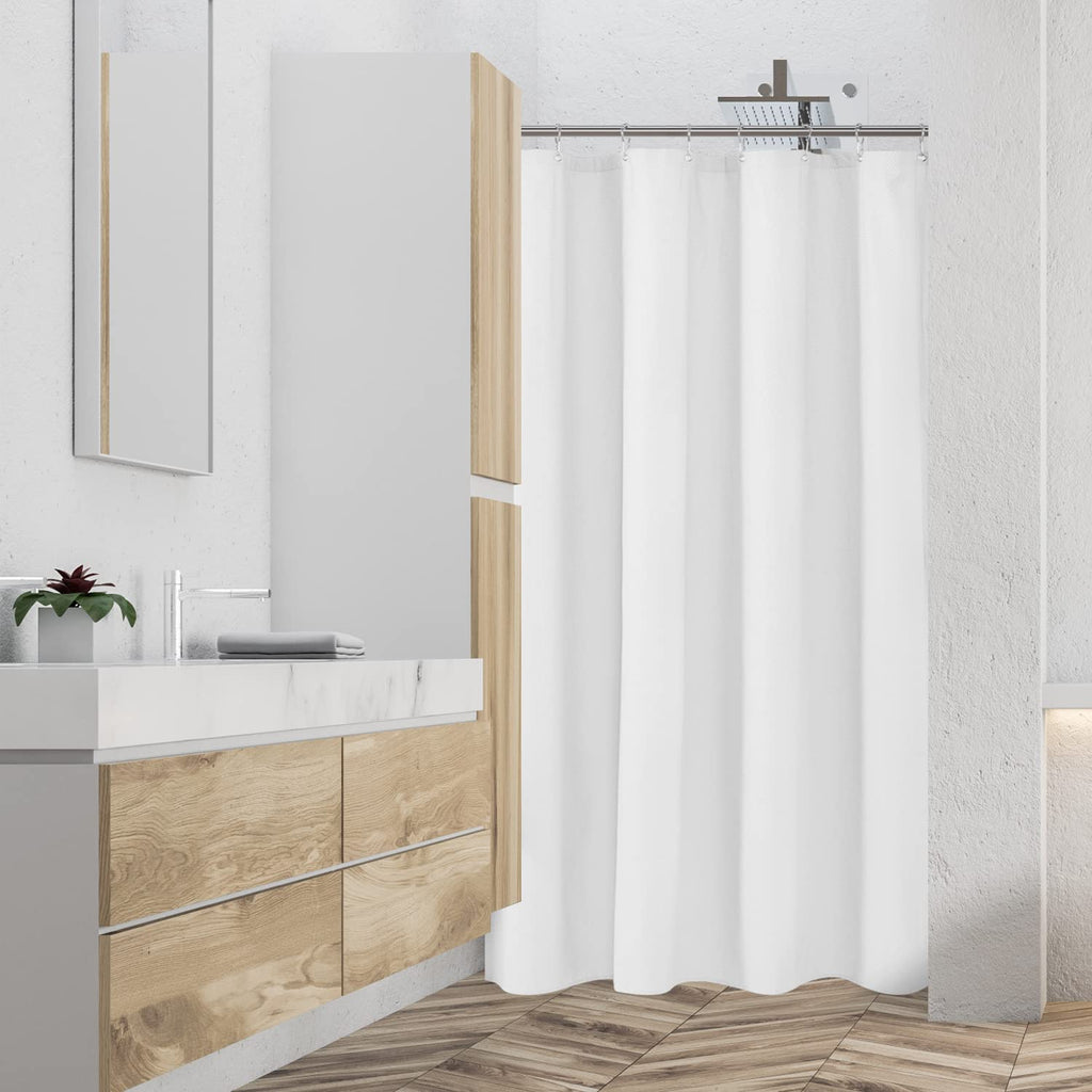 Mrs Awesome Embossed Microfiber Shower Curtain Liner 70 x 72 inches, Soft Fabric Shower Curtain Washable and Water Repellent,70x72, Cream