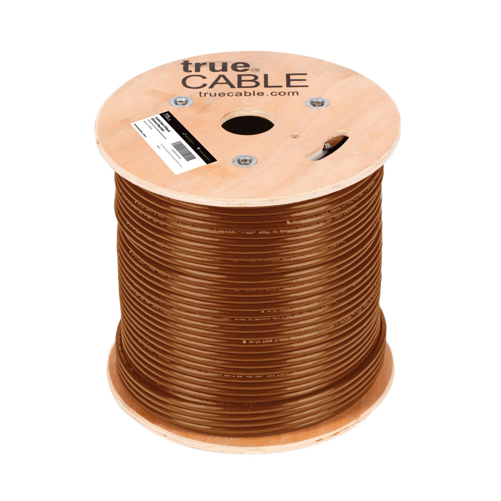 TRUE CABLE Cat6 Direct Burial Bulk Ethernet, Gel Filled, Unshielded, 500ft, Black, Outdoor OSP Jacket, Waterproof, UV Resistant, 23AWG Solid Bare Copper, 550MHz, PoE++ (4PPoE)
