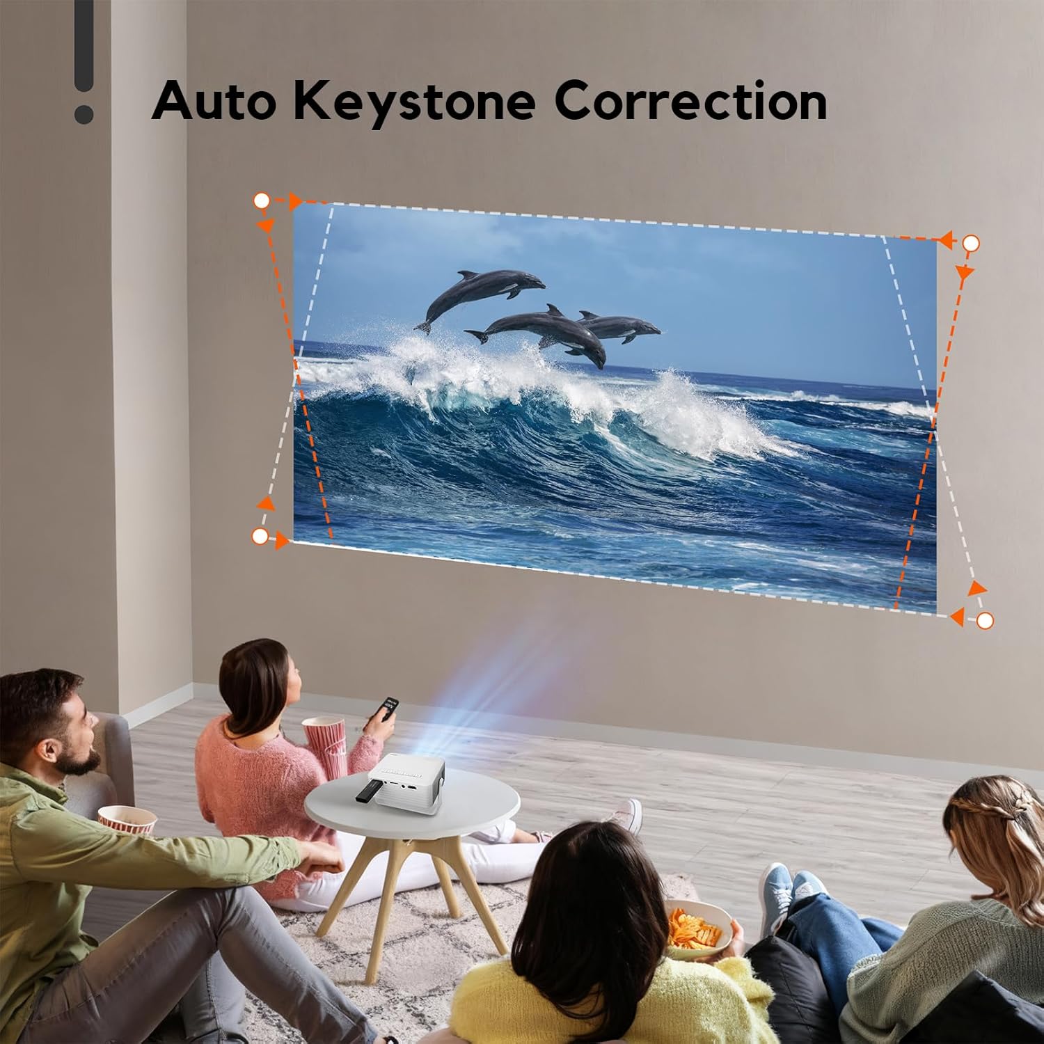 Mini Projector with WiFi and Bluetooth, AKIYO 2026 Upgraded Projector 1080P Full HD, 360° Rotating, Auto Keystone, Portable Projector for Home Theater/Outdoor, Compatible with iOS/Android/Laptop/PS5