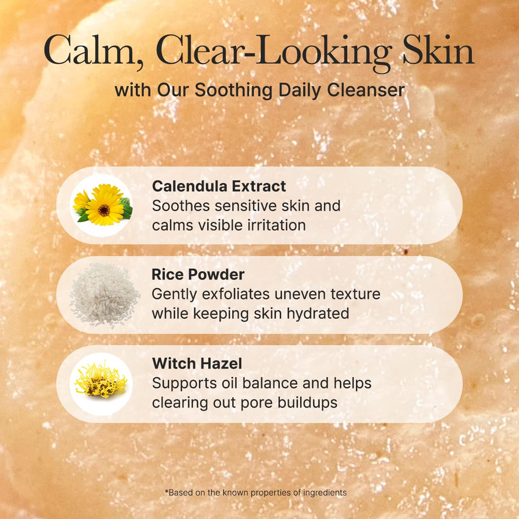 Arencia Calendula Rice Mochi Fresh Cleanser - Moisturizing & Deep-Cleansing (1.76oz)