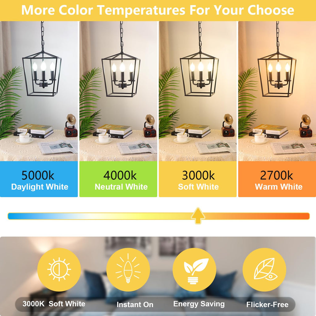 MAXvolador Dimmable E12 LED Candelabra Bulbs 60W Equivalent, Daylight White 5000K, 600LM Chandelier Light Bulb, B11 LED Candle Light Bulbs, 12 Pack