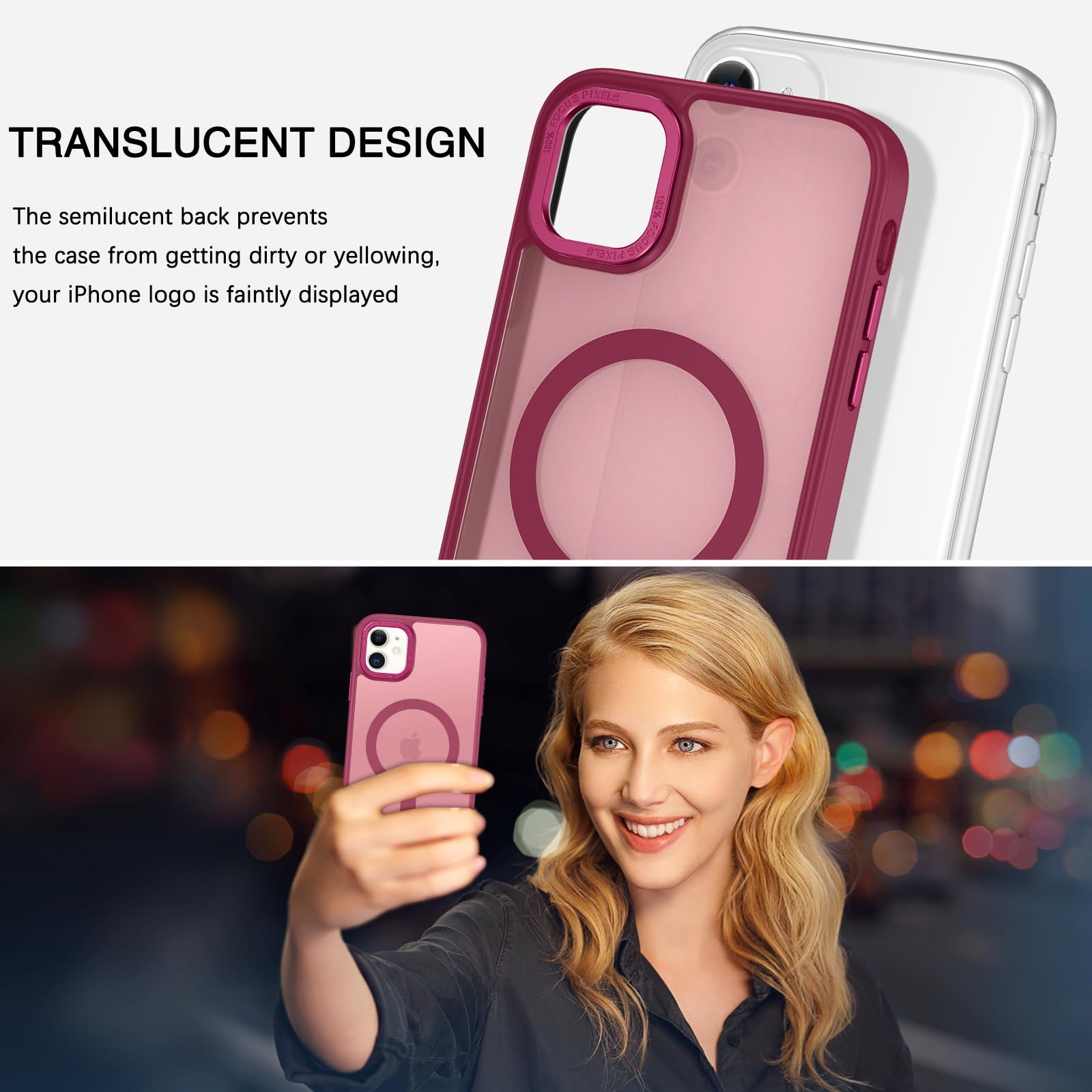 BENTOBEN for iPhone 11 Phone Case, Phone case for iPhone 11 Magnetic Case [Compatible with Mag Safe] Translucent Matte Slim Shockproof Anti-Fingerprint Protective Cover for iPhone 11 6.1’’ Black
