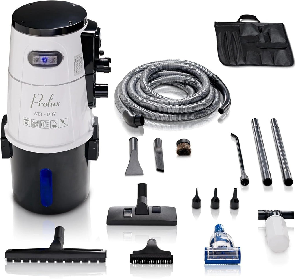 Prolux Professional Shop White Wall Mounted Garage Vac, Wet Dry Pick Up