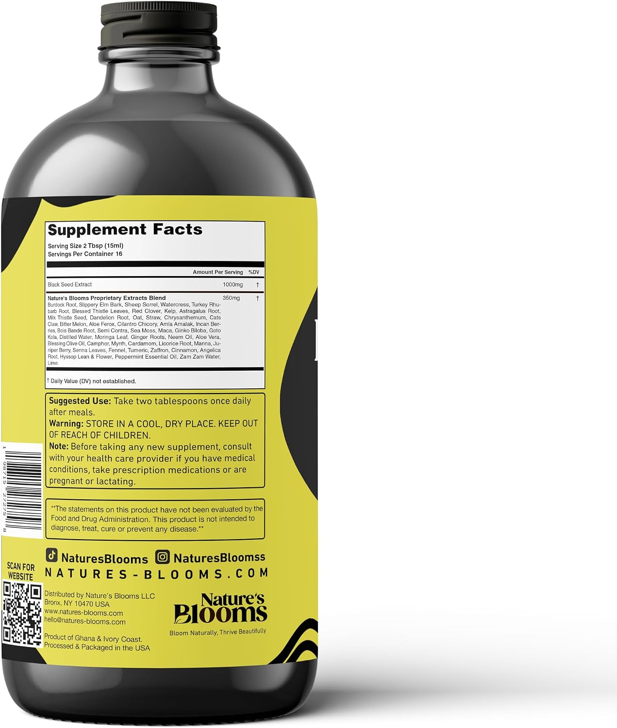 Nature's Blooms Soursop & Black Seed Bitters Bundle, 16 oz Each, 2 Bottles