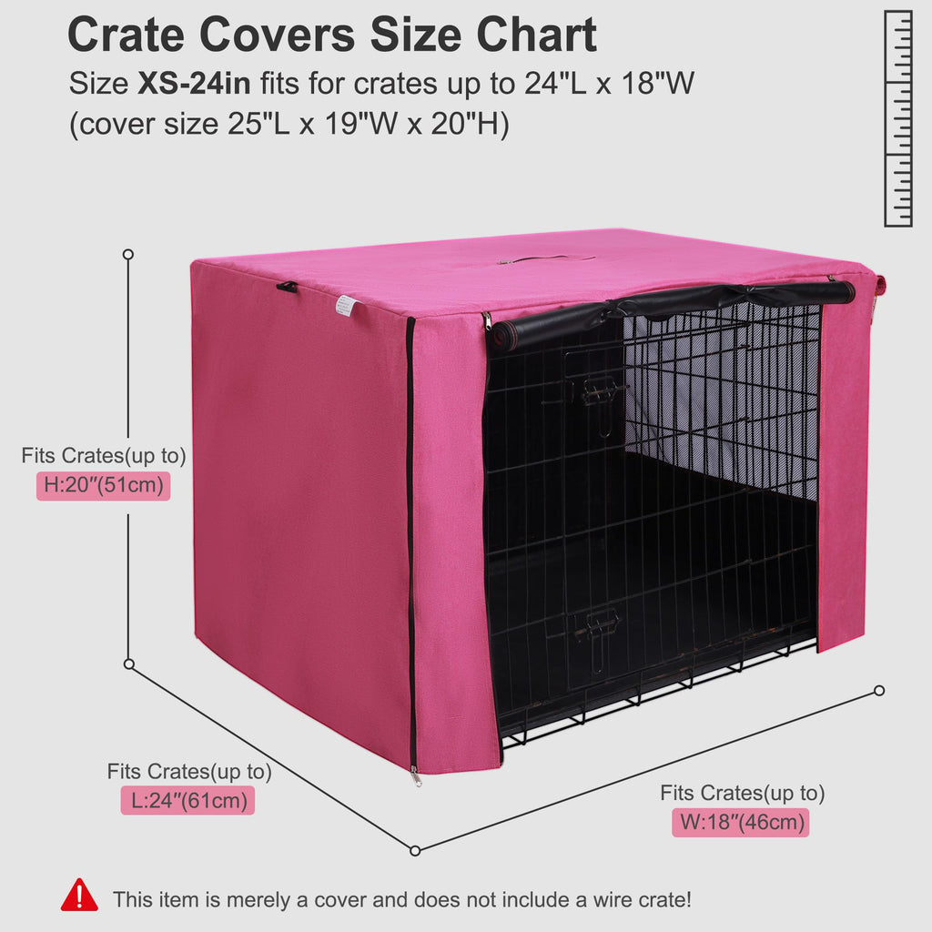 HiCaptain Dog Crate Cover 24.0" L x 18.0" W x 20.0" H with Breathable Mesh, Durable Heavy Duty Kennel Cover, Dual Zippered Panels, Windproof Waterproof UV-Resistant(Beige)