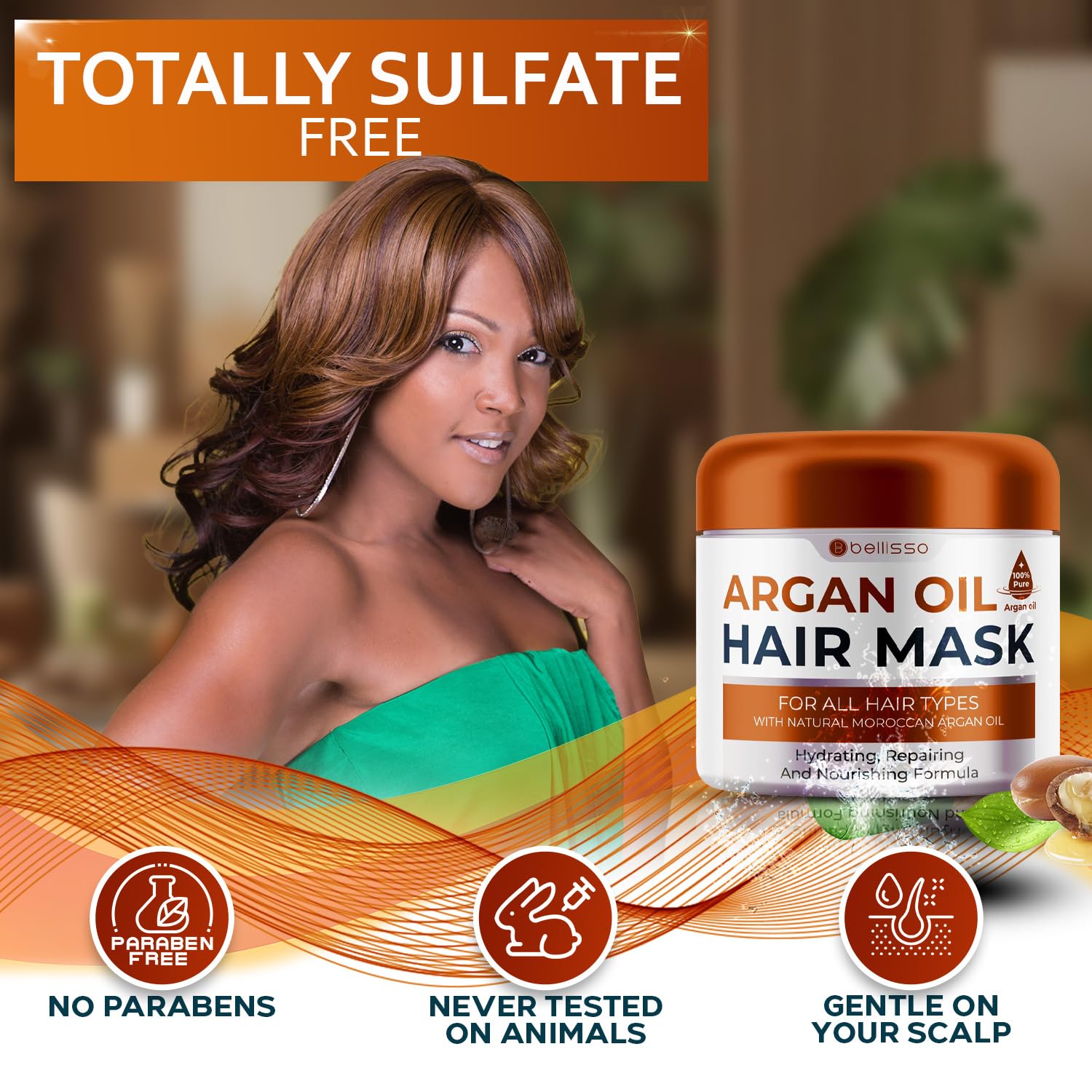 Apple Cider Vinegar Deep Conditioning Mask - Treatment for Dry Damaged Hair and Split End Repair - Sulfate Free Formula with Collagen, Keratin and Argan Oil - For Flaky Scalp and Dandruff Relief