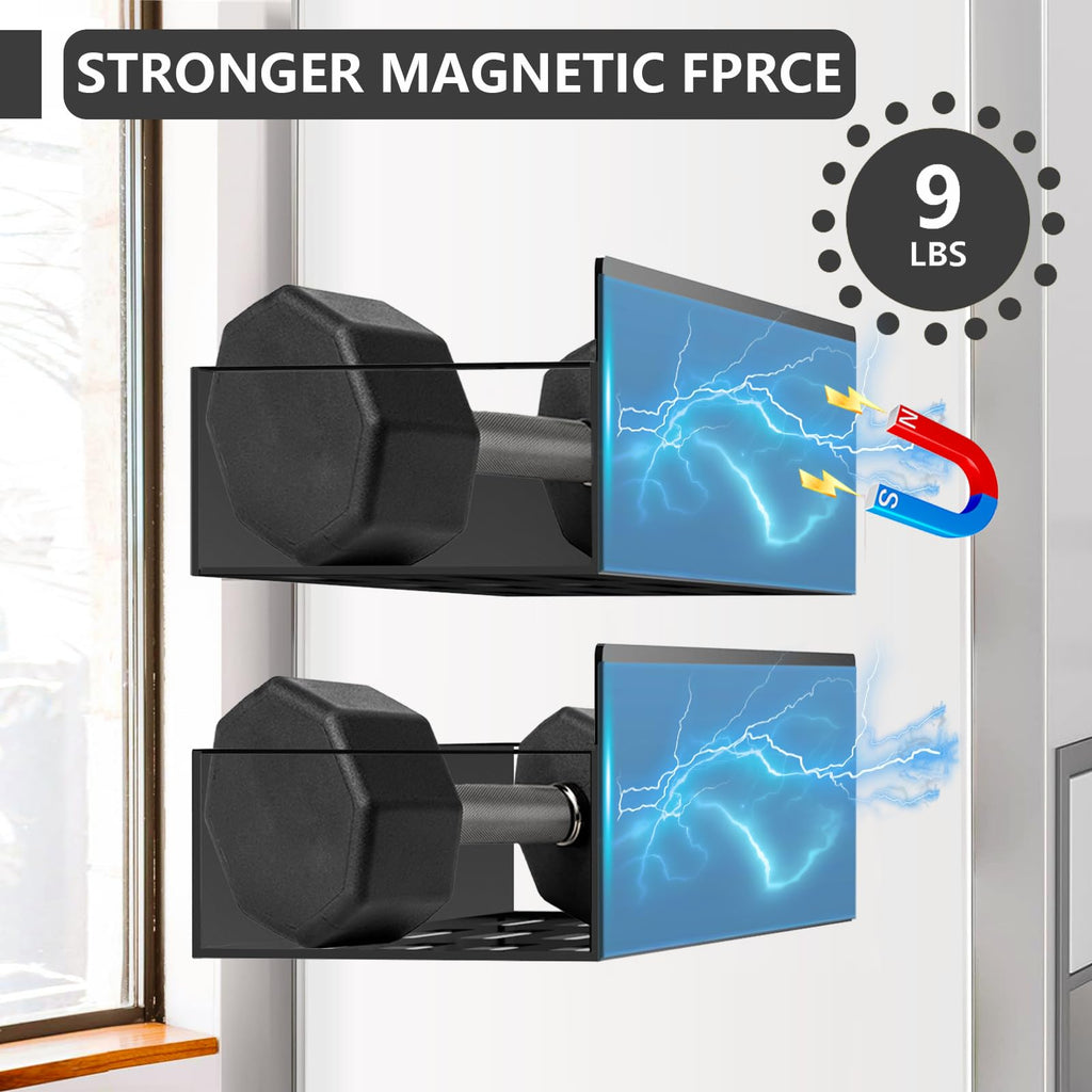 SMRCAD Magnetic Spice Rack Organizer for Fridge Seasoning Organizer for Kitchen storage with Screw Magnetic Shelf with Hook for Refrigerator and Oven (4pack1hook-Bronze)