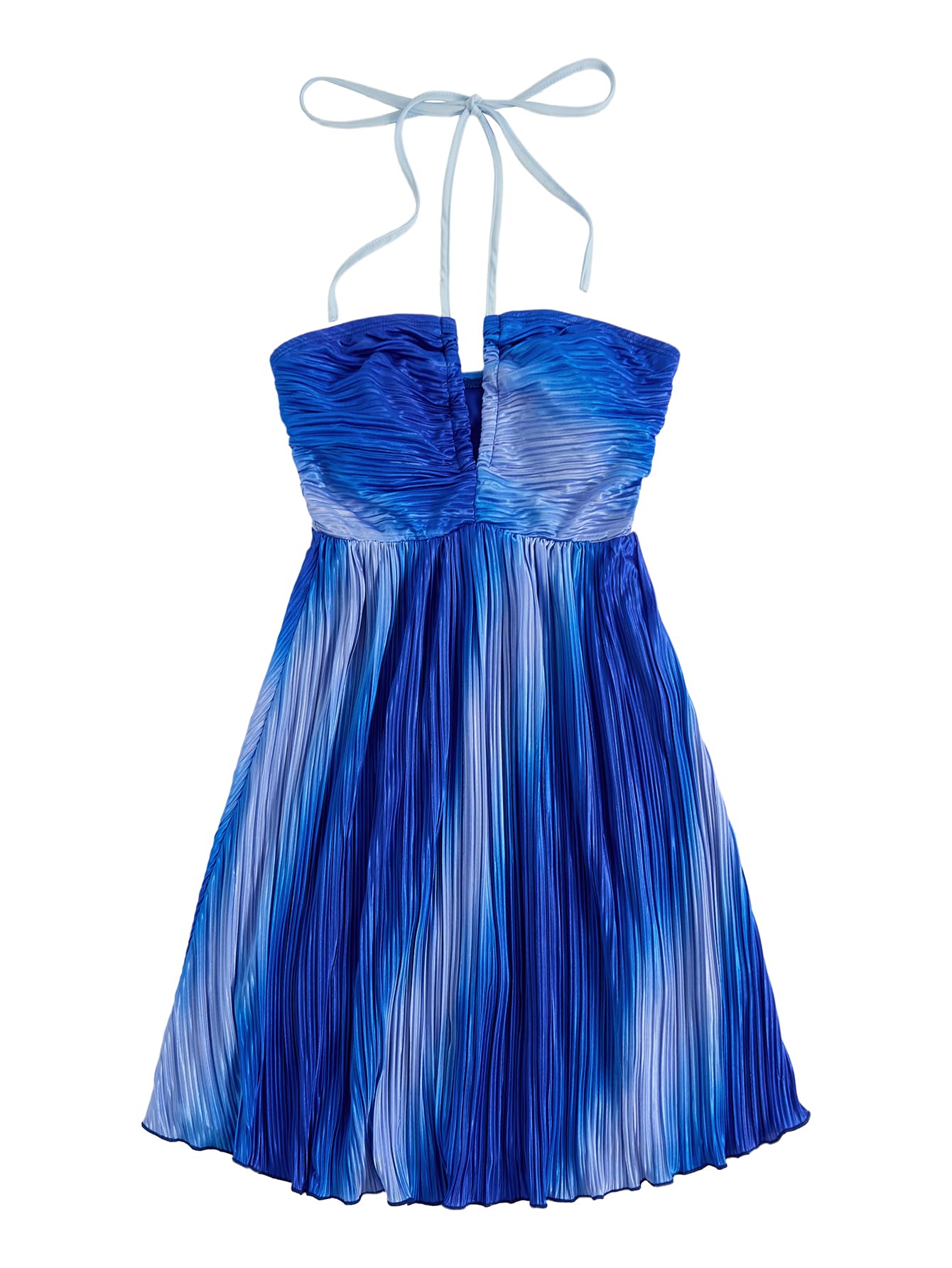 SOLY HUX Women's Tie Dye Cami Dress Halter Backless Sleeveless A Line Short Summer Dresses Sundress