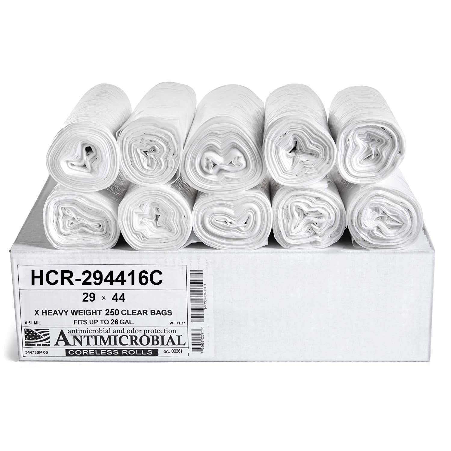 Aluf Plastics High Density Trash Bags, 10 Gallon, 4000 Count, 6 Micron (eq), 24" x 24", Black, for Bathroom, Office, Industrial, Commercial, Janitorial, Municipal, Recycling