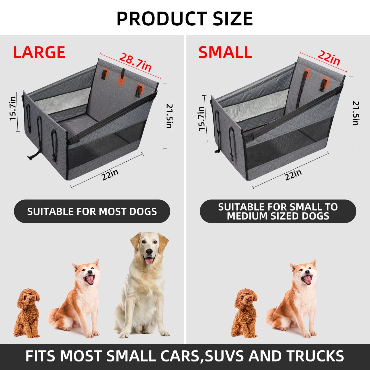 TKYZ Medium Dog Car Seat,Back Seat Extender for Dogs,Waterproof Large Dog Seat Cover for Backseat, Pet Bed for Car Hammock(Black-s)