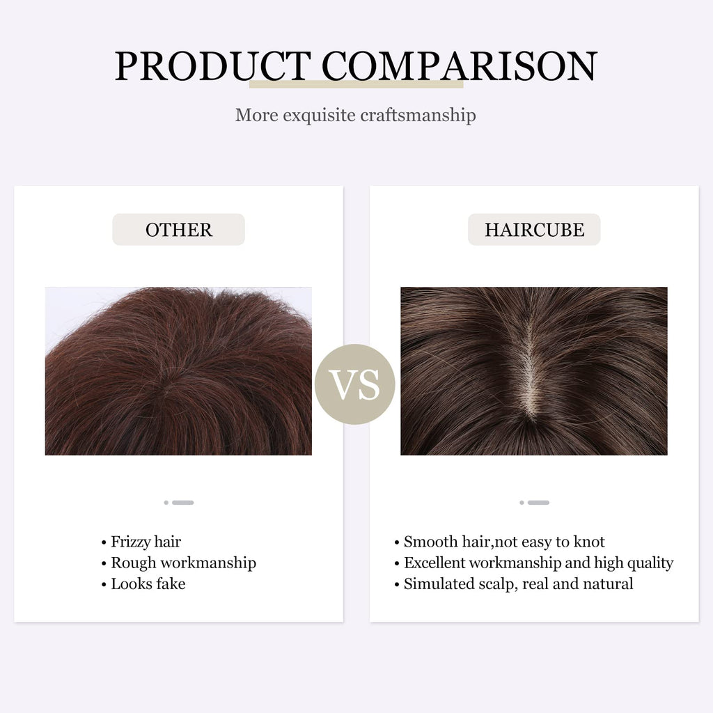 HAIRCUBE Auburn Wigs for Women,Long Layered Orange Wigs with Bangs Heat Resistant Synthetic Fibre Wigs(pelucas de cabello natural)