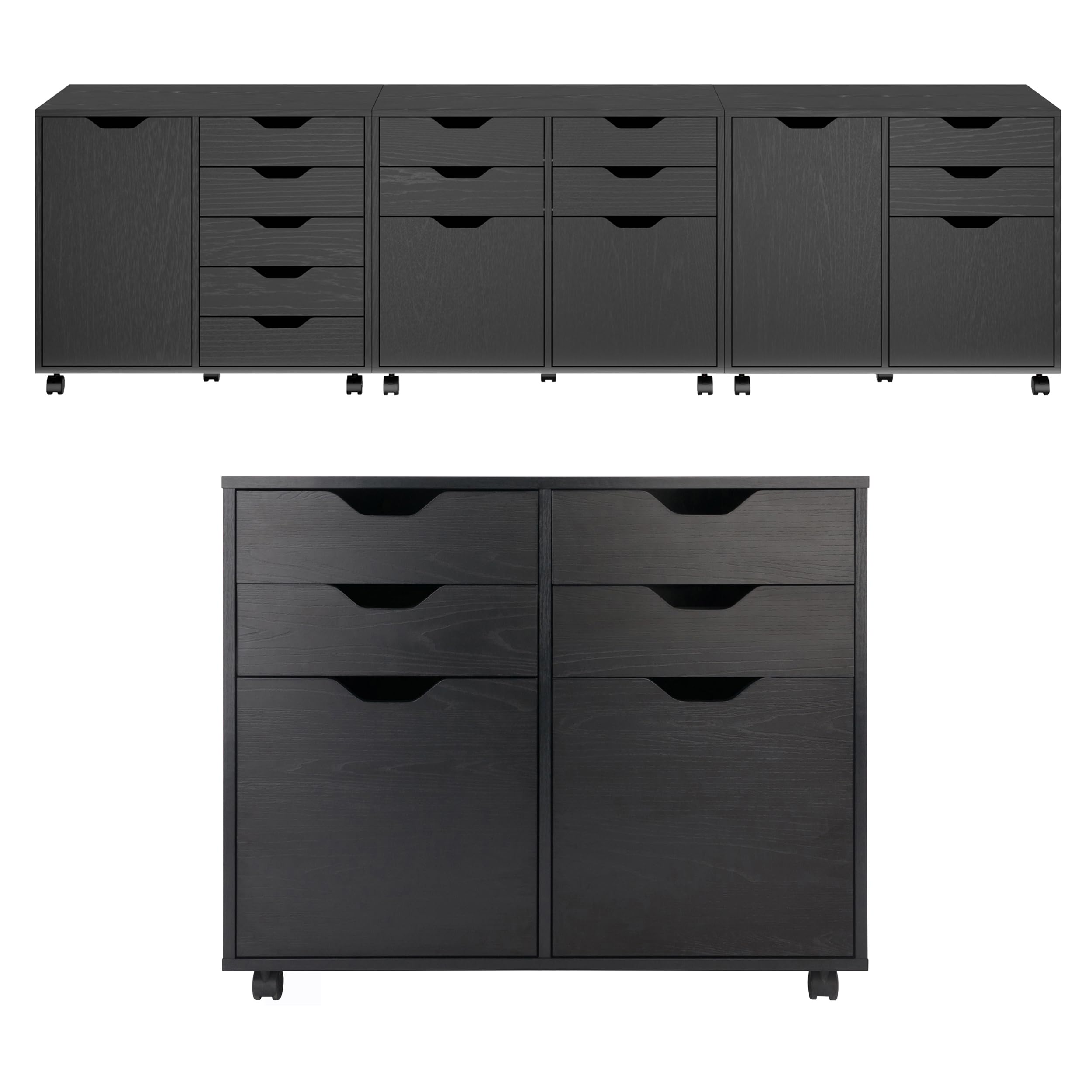 Winsome Halifax Mobile Storage Cabinet with Doors & Drawers, Stylish & Functional Home Storage Cabinet for Filing, Kitchen Organization, Moveable Furniture for Office, Dorms, Apartments