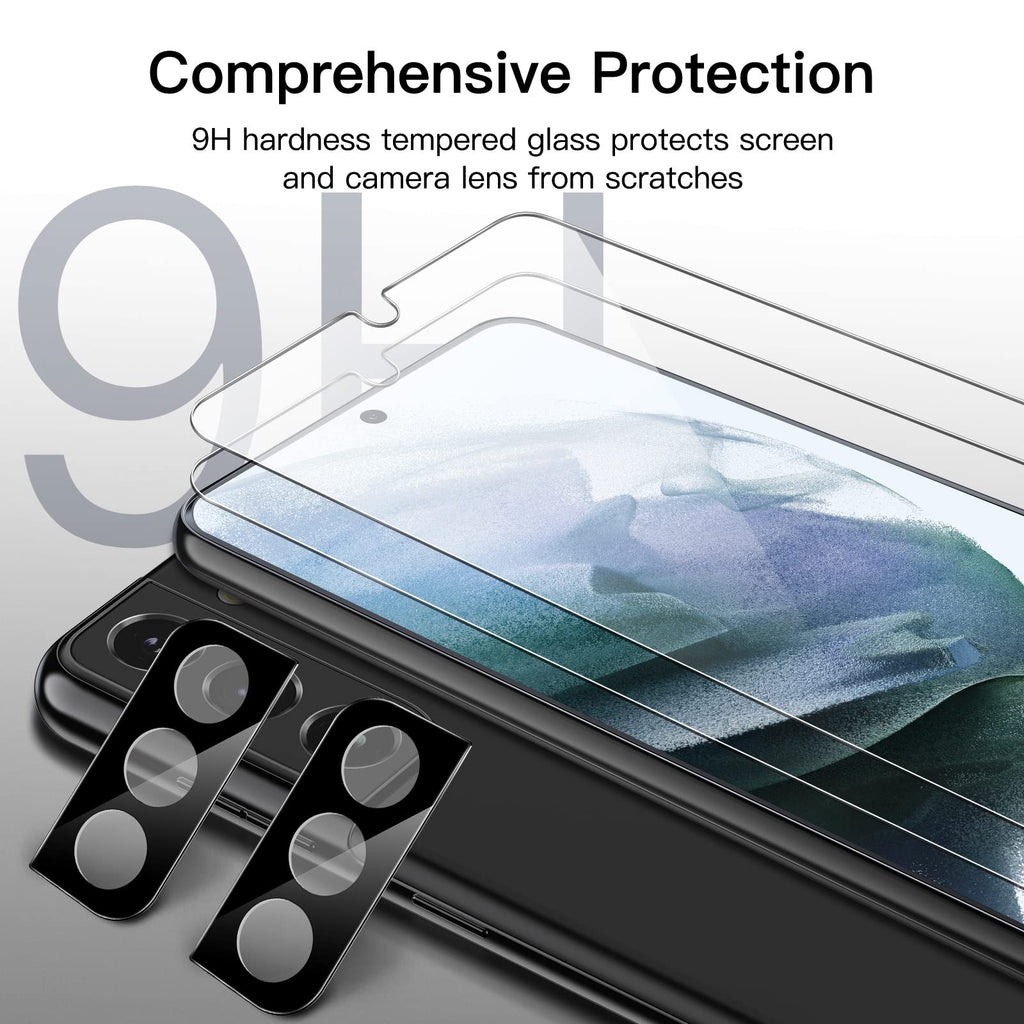 JETech Screen Protector for Samsung Galaxy S20 FE 6.5-Inch with Camera Lens Protector, Tempered Glass Film, Fingerprint ID Compatible, HD Clear, 2-Pack Each
