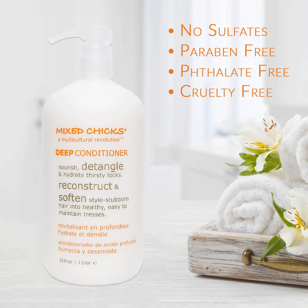 Mixed Chicks Detangling Deep Conditioner - Softens, Moisturizes & Detangles Straight or Curly Hair, 8 fl.oz