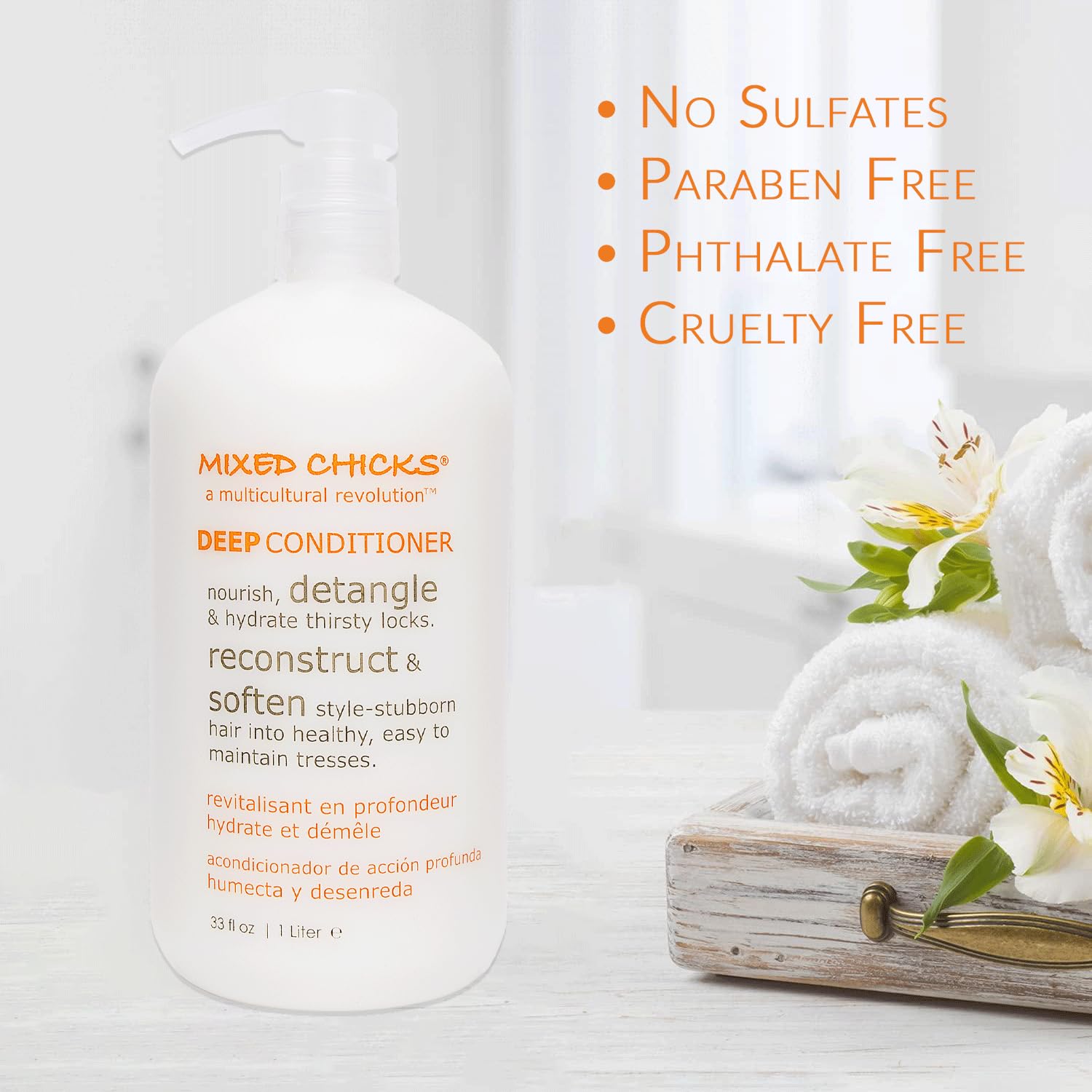 Mixed Chicks Detangling Deep Conditioner - Softens, Moisturizes & Detangles Straight or Curly Hair, 8 fl.oz