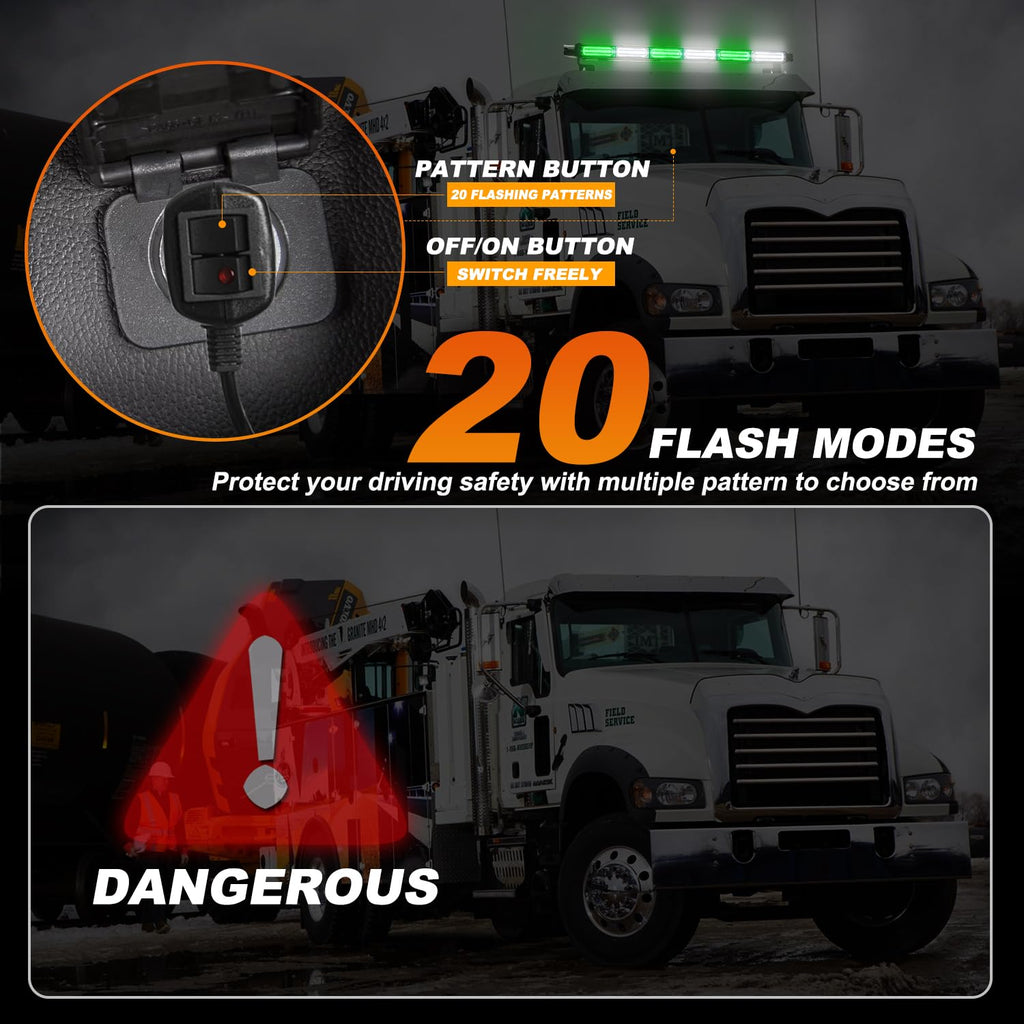 ASPL 26inch 126 LED Rooftop Emergency Strobe Lights Bar Double Side Flashing Safety Warning Traffic Advisor Light Bar Hazard Snow Plow Light for Work Trucks Vehicles Construction Tow Pickup(Amber)