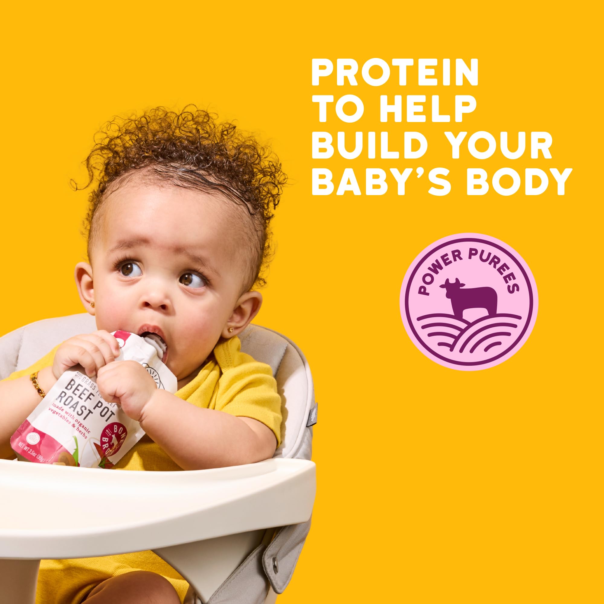 Serenity Kids Bone Broth Puree Made With Organic Veggies | Clean Label Project Purity Award Certified | 3.5 Ounce BPA-Free Pouch | Grass Fed Beef Pot Roast | 1 Count