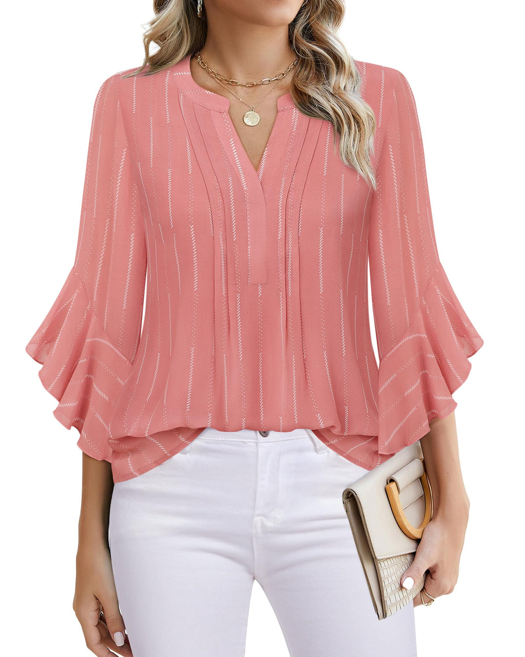 Timeson Women's 3/4 Sleeve Top | Dressy, Casual
