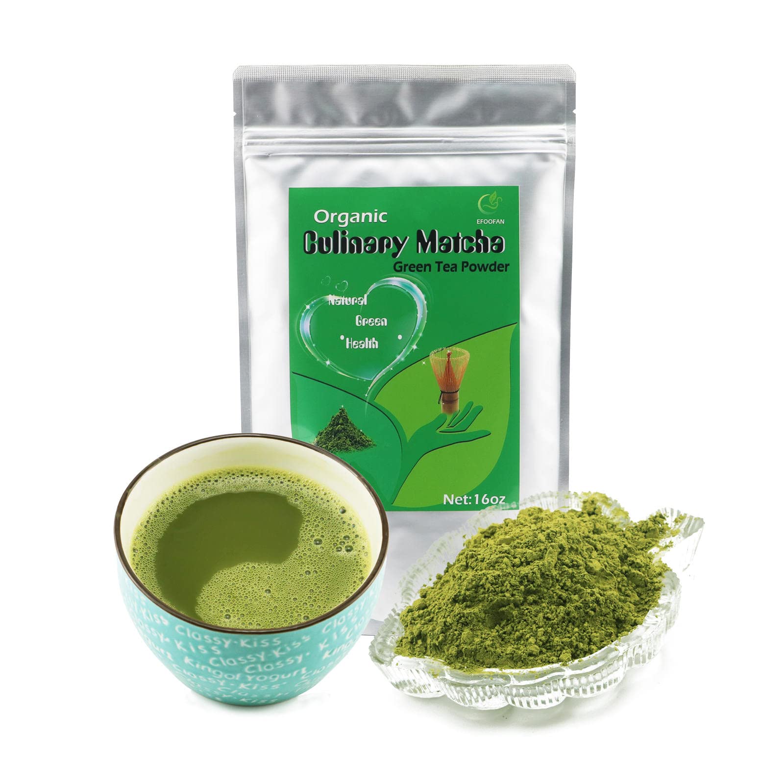 EFOOFAN USDA & COR Certified Organic Ceremonial Grade Matcha Powder – First Harvest Shade-Grown Tencha from Hangzhou, Vibrant Jade Green & Smooth Umami, No Sugar, Ideal for Traditional Tea or Latte (45g Tin)