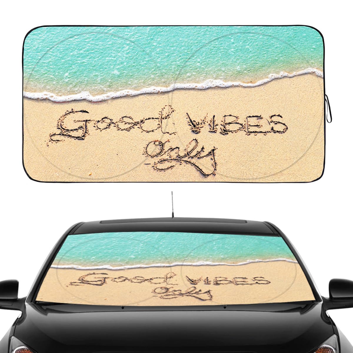 Gven Windshield Sun Shade for Car Front Window Cover Sunshades Visor Automotive Sun Shield for Full-Size Sedan & SUV, Mid-Size SUV, Sports Cars Mid-Size Pickup Truck Car Accessories(Abstract, L)