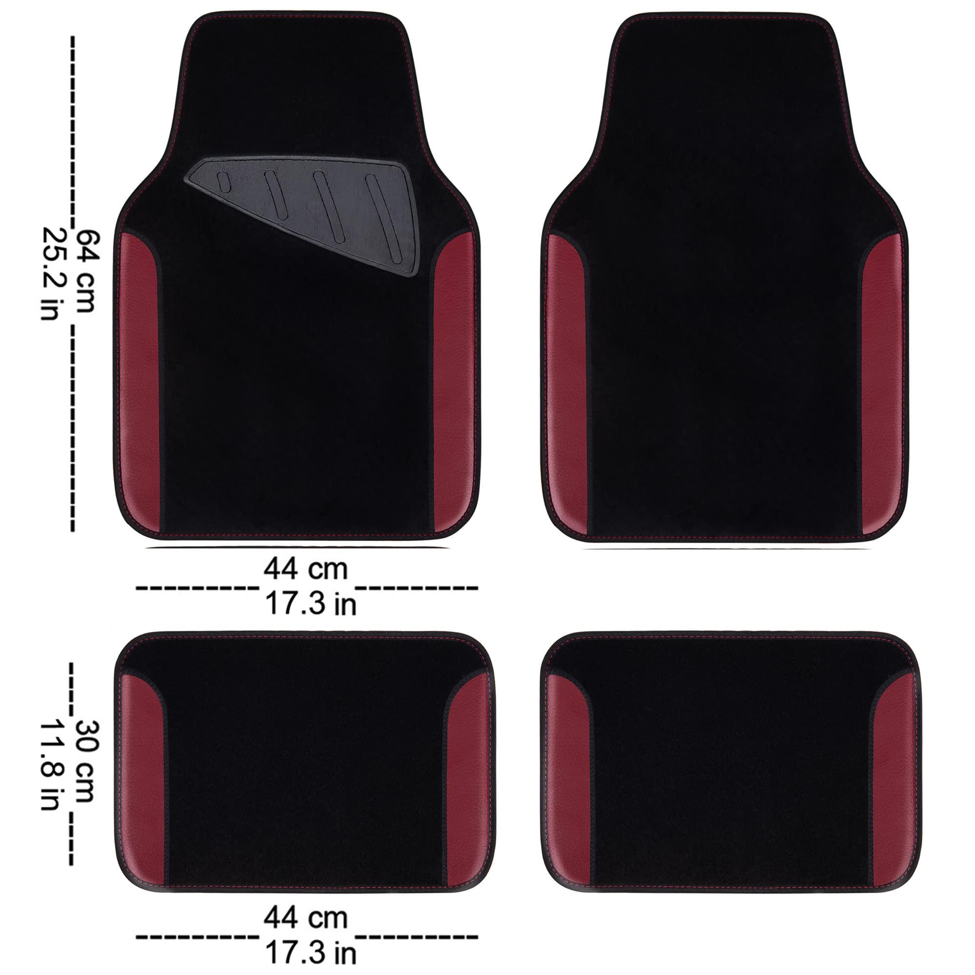 CAR PASS Beige Leather & Waterproof Car Carpet Floor Mats, Universal Car Mats Fit for SUV,Vans,sedans, Trucks,Set of 4pcs Car Carpet with Anti-Slip nibbs Driver Heel Pad (All Beige)