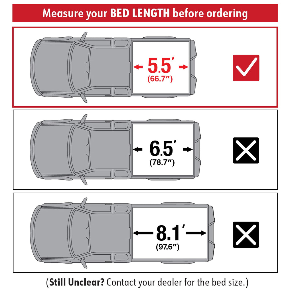 MaxMate Soft Roll-up Truck Bed Tonneau Cover Compatible with 2007-2013 Toyota Tundra | 5.5' (67") Bed | TCT169038