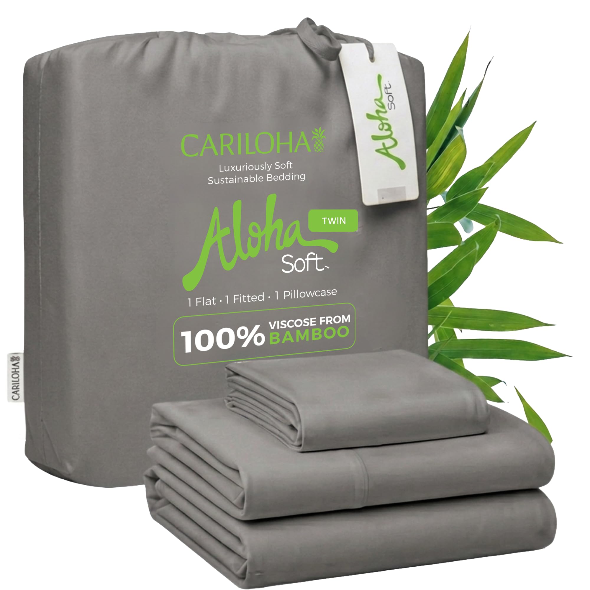 Cariloha Aloha Soft 100% Organic Bamboo Viscose Sheets – 4-Piece Queen Sheet Set – 16 in Deep Pockets – Buttery Soft, Hypoallergenic, Cooling Sheets – Oeko-TEX Standard 100 – Cape Blue