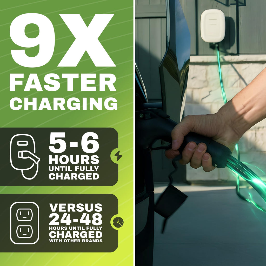 EMPORIA Level 2 EV Charger - NEMA 14-50 EVSE w/NACS, Compatible with Tesla - 48 amp EV Charger Level 2, 240v Electric Vehicle Charging Station, UL/Energy Star, 25ft Cable, Black