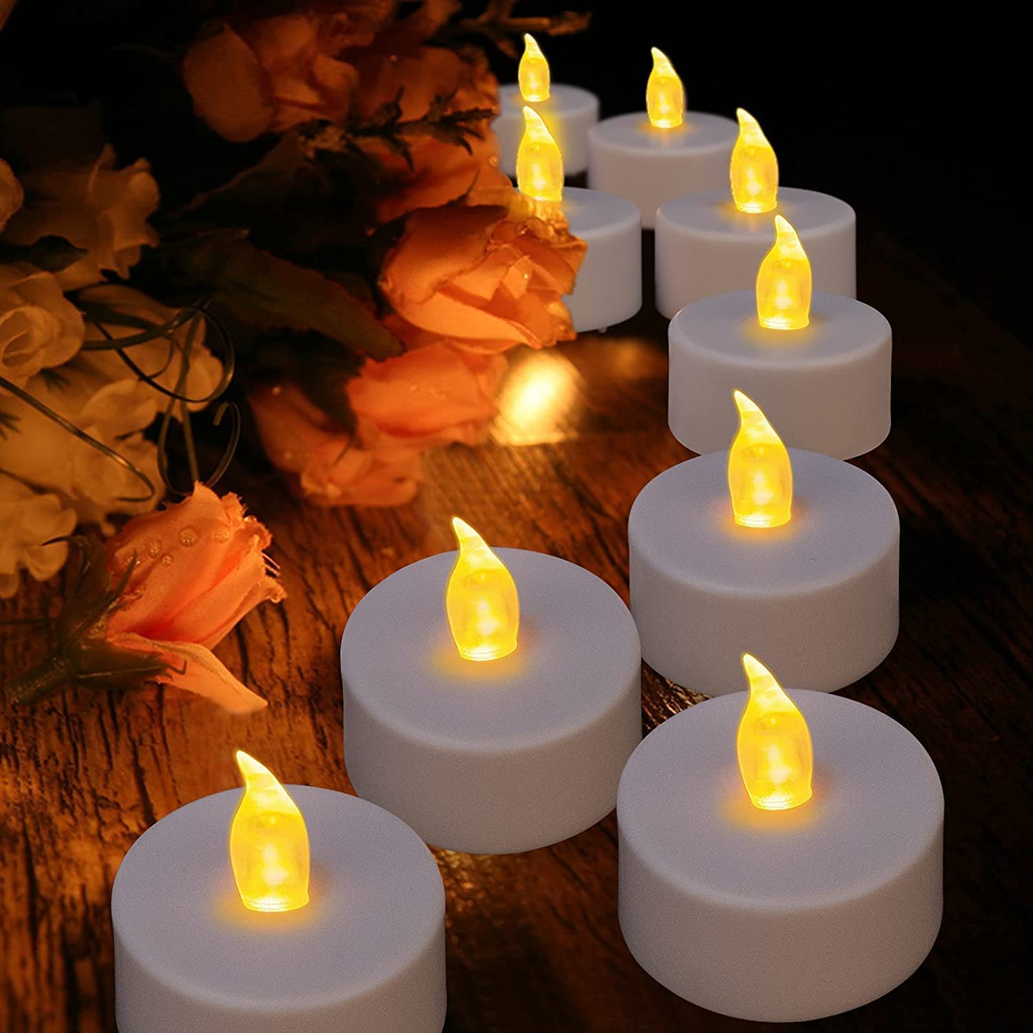 Tea Light Candles with Remote Control,Flickering Flameless LED Candle,Long Lasting 400+Hours,Battery Operated with Timer for Home Decoration Seasonal &Festival Celebration Warmyellow (5pcs)