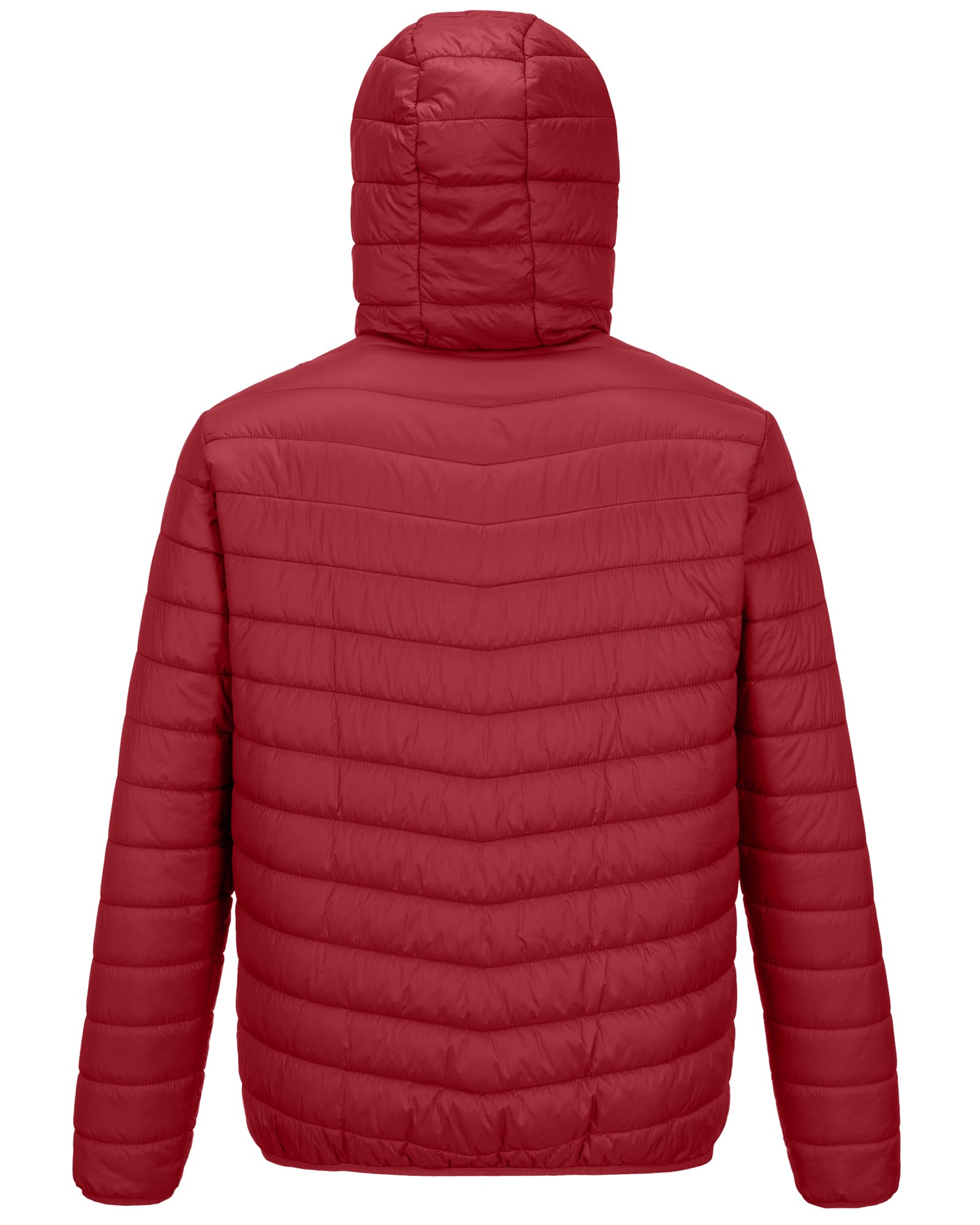 Outdoor Ventures Men's Lightweight Packable Hooded Puffer Jacket Insulated Winter Coat for Snow Ski Traveling