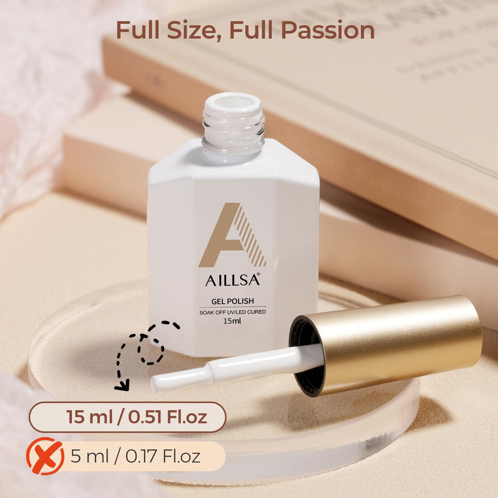 AILLSA Red Gel Nail Polish Ruby Red Gel Polish Bright Rose Color Polish Apple Candy Nails Long Lasting Soak Off U V Gels Nail Polish Nail Art Manicure Salon at Home 0.51 Fl Oz