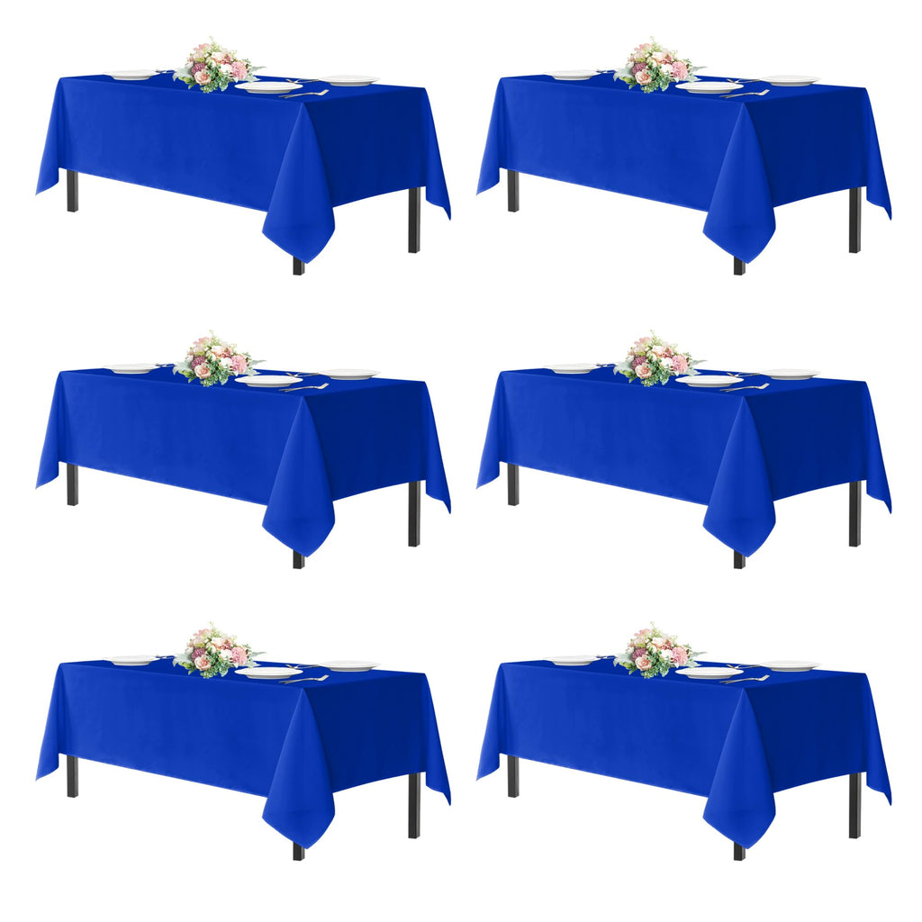 sancua Rectangle Tablecloths for 4ft Tables, 6 Pack - 60x84 Inch - Beige Washable Fabric Cloth Table Cloth for Wedding, Party, Birthday, Banquet, Reusable Polyester Table Covers