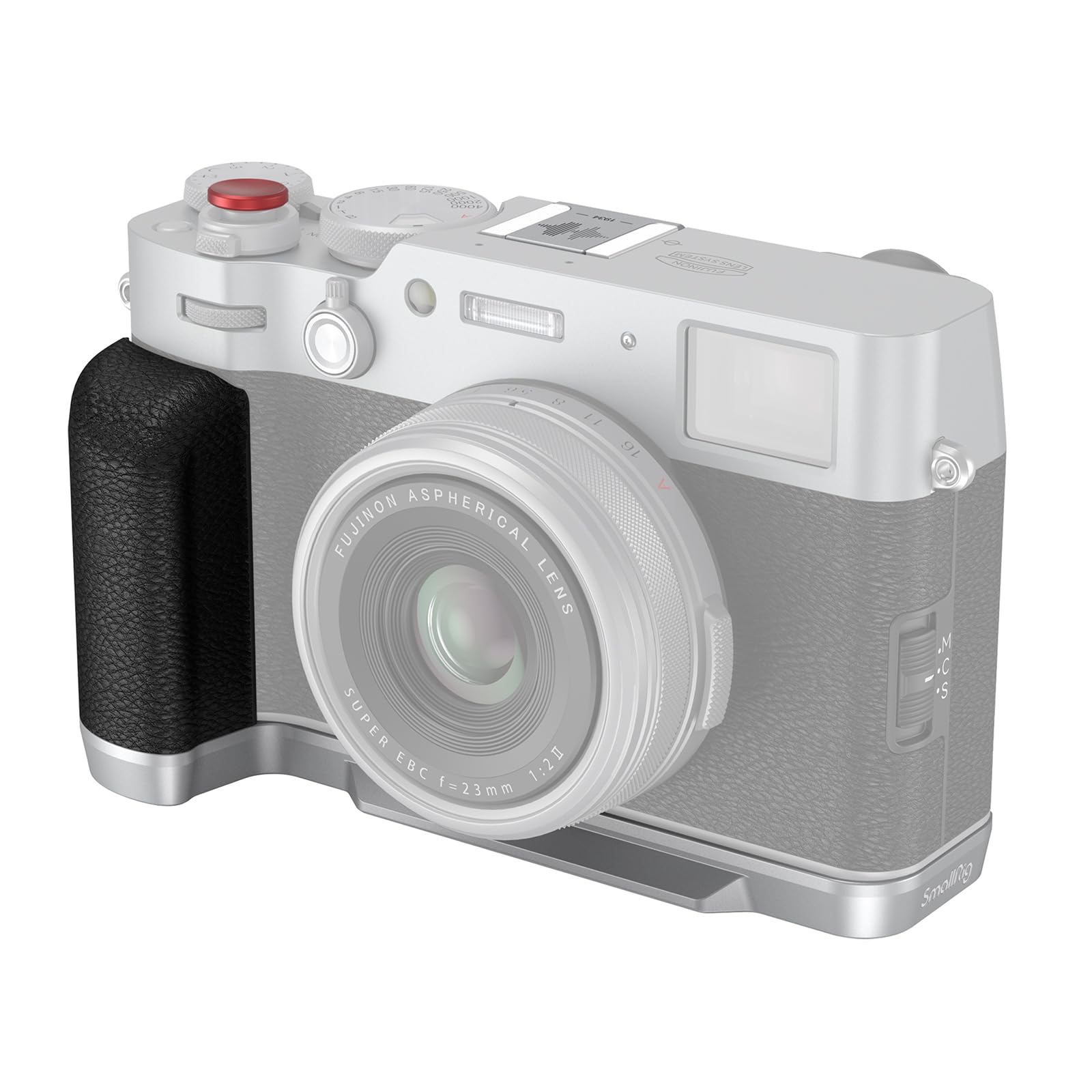 SmallRig X100VI / X100V Handgrip L-Shape Grip with Quick Release Plate for Arca, Lightweight Silicone Side Handle, Shutter Button and Hot Shoe Cover for FUJIFILM X100VI / X100V Cameras (Black) - 4556