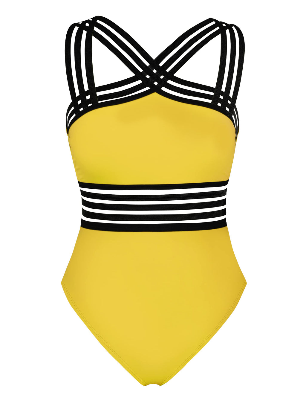 Hilor Women's Tummy Control Swimsuits Slimming One Piece Bathing Suits Front Crossover Swimwear