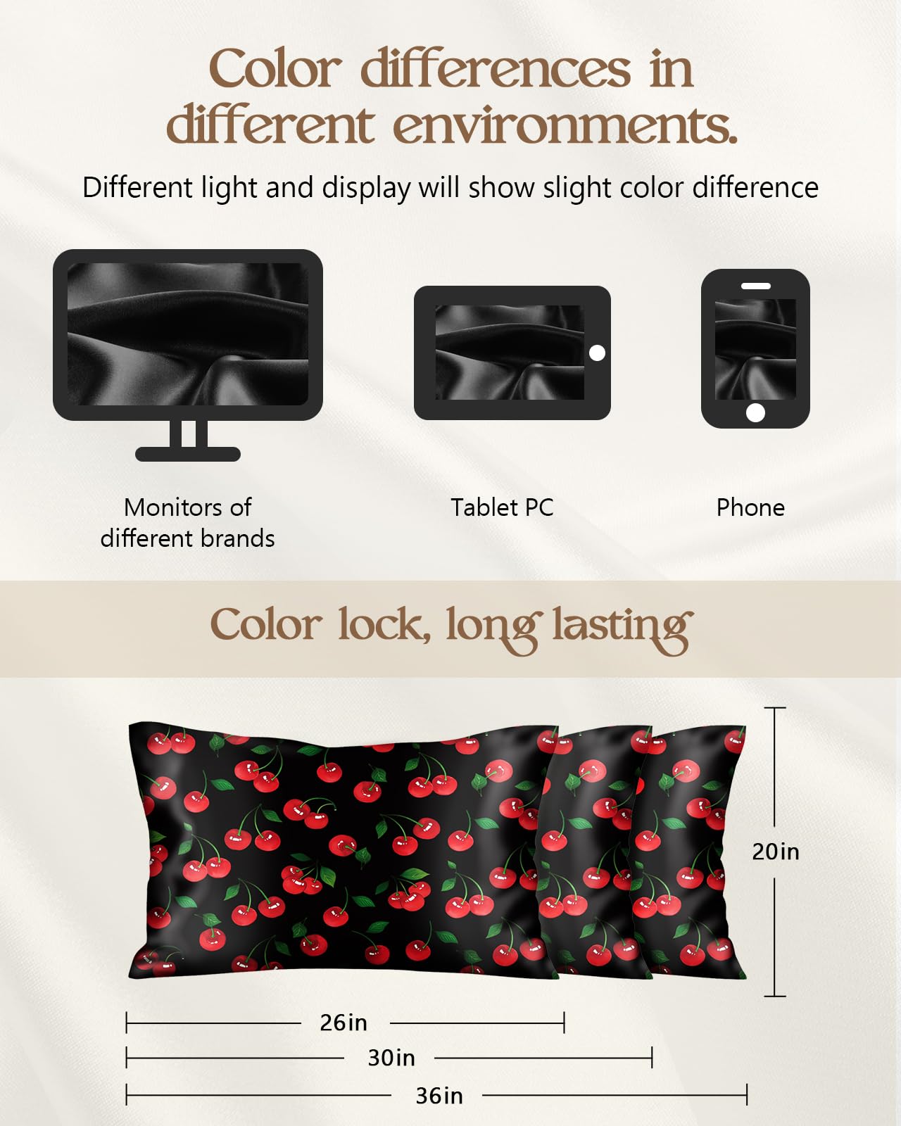 Miss Adola 2 Pack Mulberry Silk Pillowcase for Hair and Skin - Standard Size 20 x 26 Inches with Hidden Zipper Beige Flower 19 Momme Soft Sleeping Silk Pillow Case for Women, Moms
