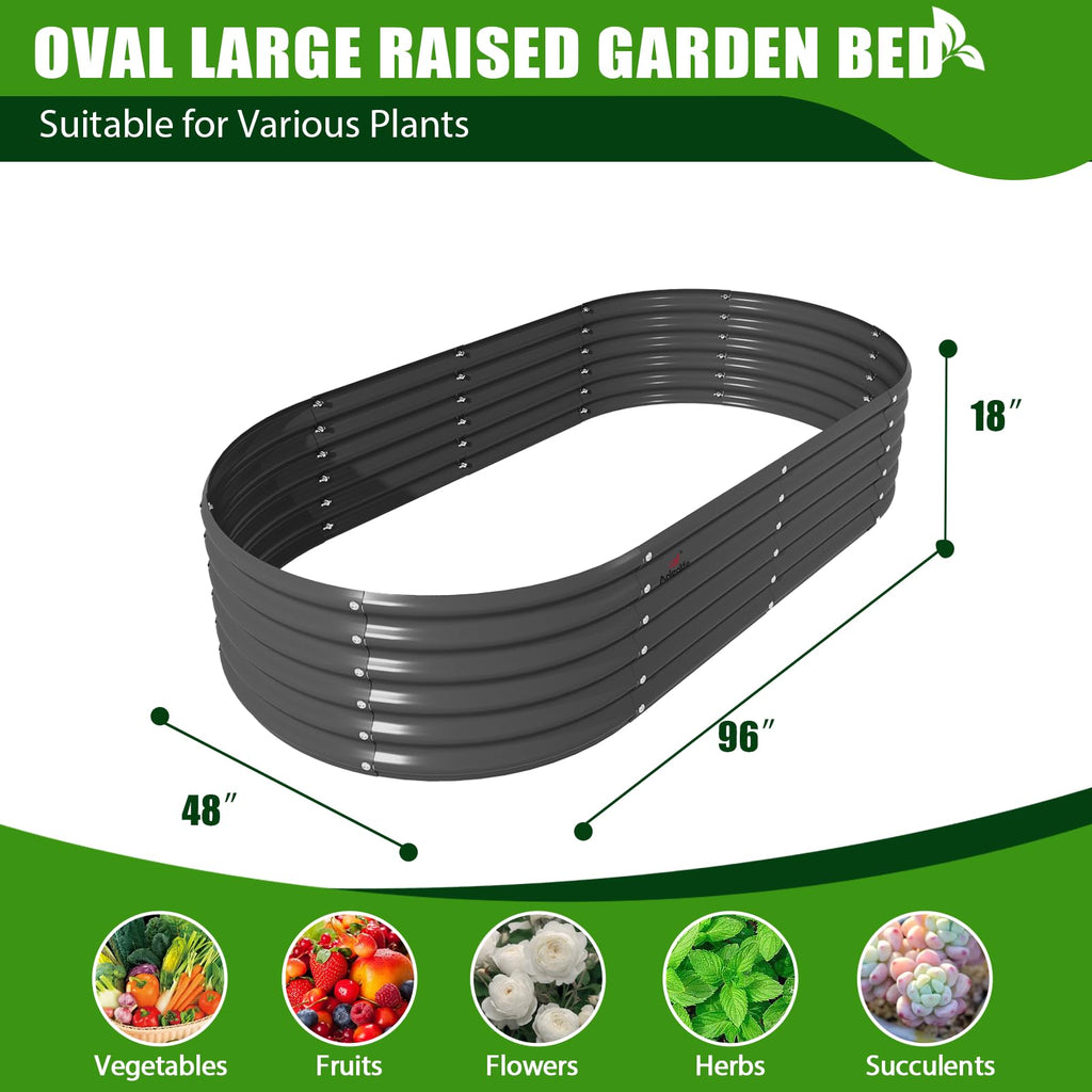A ANLEOLIFE 2-Pack 3ft x 24” Tall Galvanized Raised Garden Beds Outdoor, Round Metal Planter Box for Planting Vegetables Flowers Herb, Anti-Rust & Easy-Setup, Quartz Grey