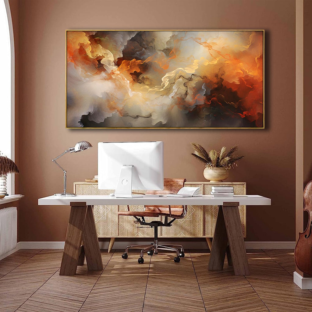 VHMING Abstract Wall Art Artwork Retro Trees Pictures Decor Canvas Painting Framed Ready to Hang Living Room Bedroom and Office Wall Decor 20x40 Inch