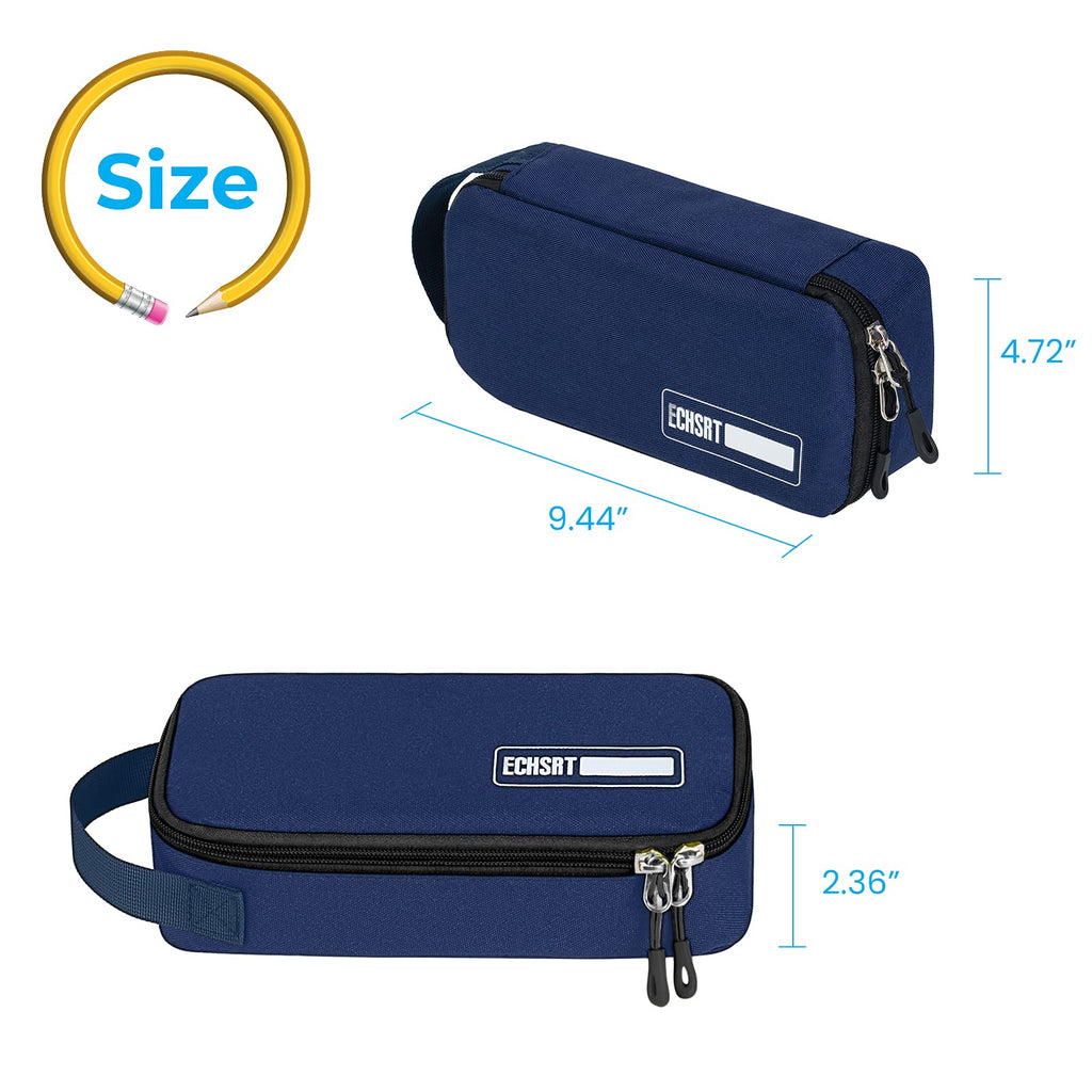 ECHSRT Large Pencil Case, Aesthetic Pen Pouch with Big Capacity, Minimalist Portable Stationery Bag with Handle for Office Organizer Aesthetic Pencil Cases