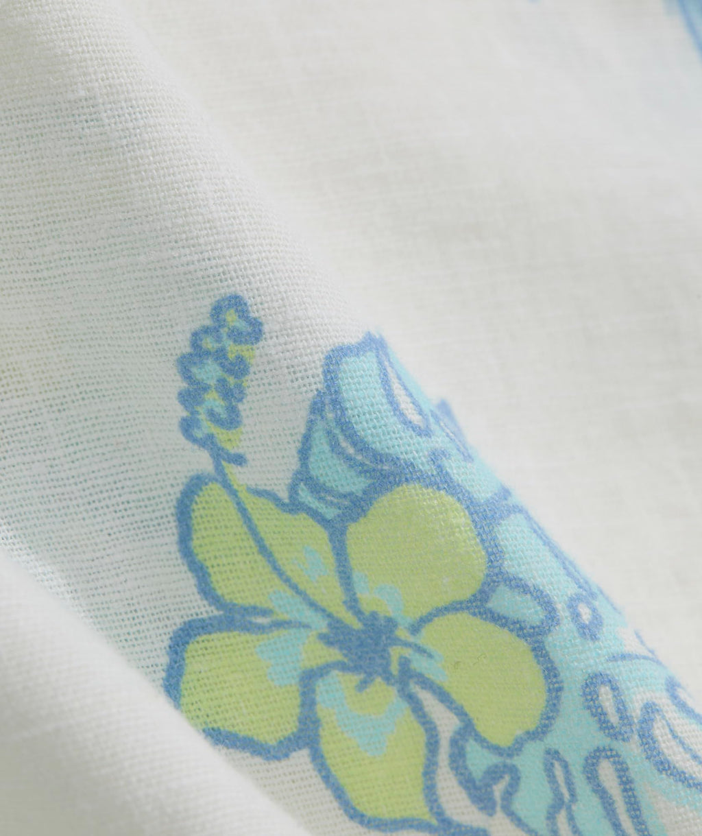 Vineyard Vines Men's Tropical Airways Seabreeze Linen Rayon Short Sleeve Cabana Shirt