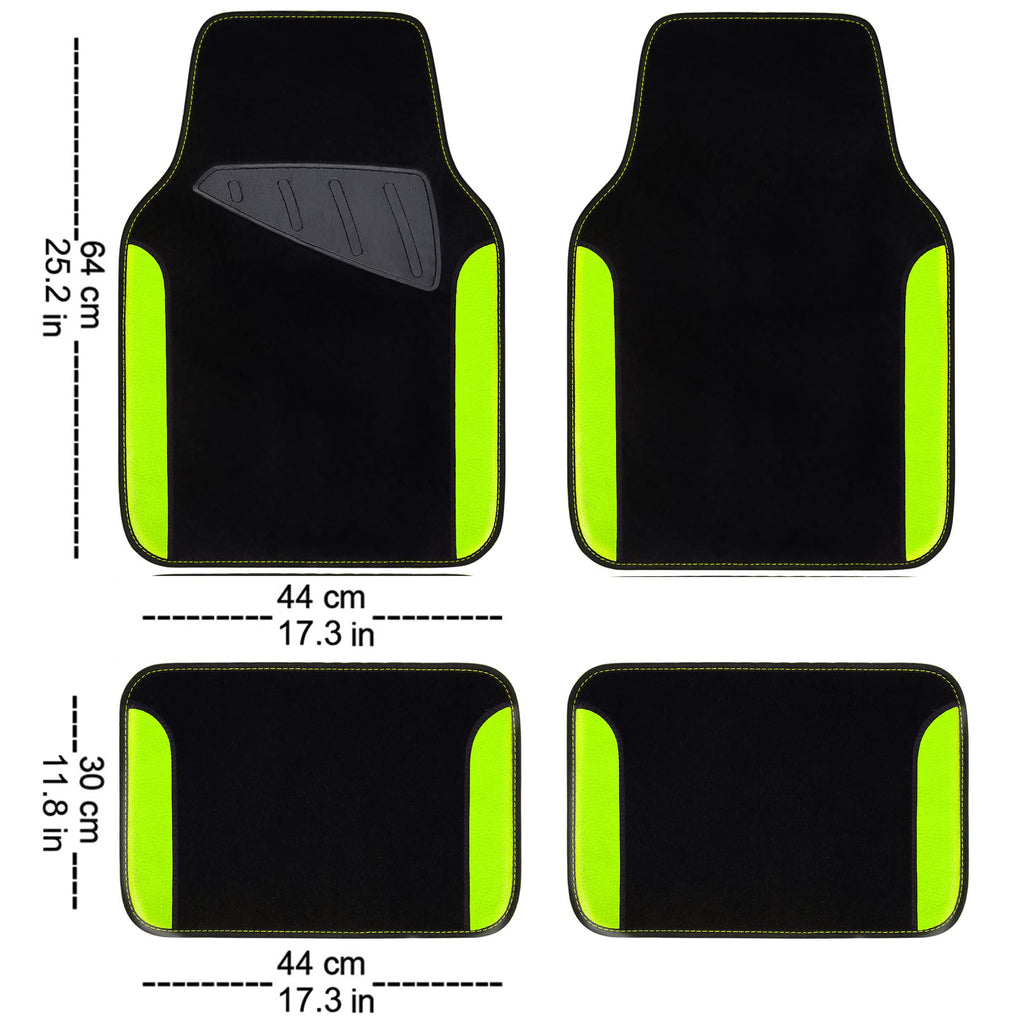 CAR PASS Beige Leather & Waterproof Car Carpet Floor Mats, Universal Car Mats Fit for SUV,Vans,sedans, Trucks,Set of 4pcs Car Carpet with Anti-Slip nibbs Driver Heel Pad (All Beige)