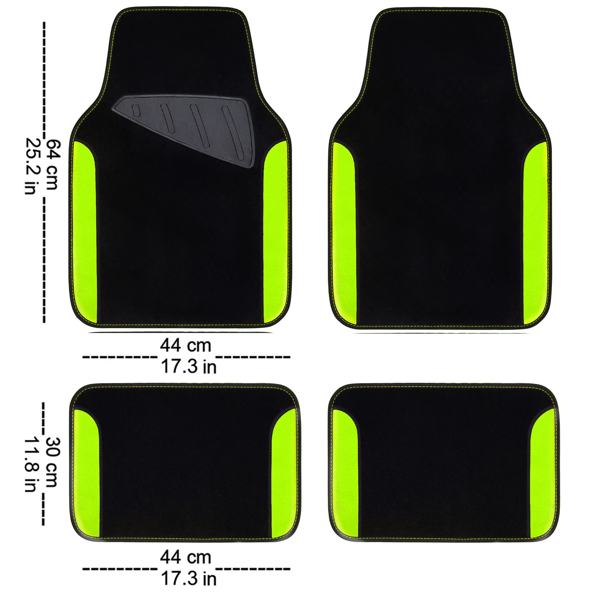 CAR PASS Beige Leather & Waterproof Car Carpet Floor Mats, Universal Car Mats Fit for SUV,Vans,sedans, Trucks,Set of 4pcs Car Carpet with Anti-Slip nibbs Driver Heel Pad (All Beige)